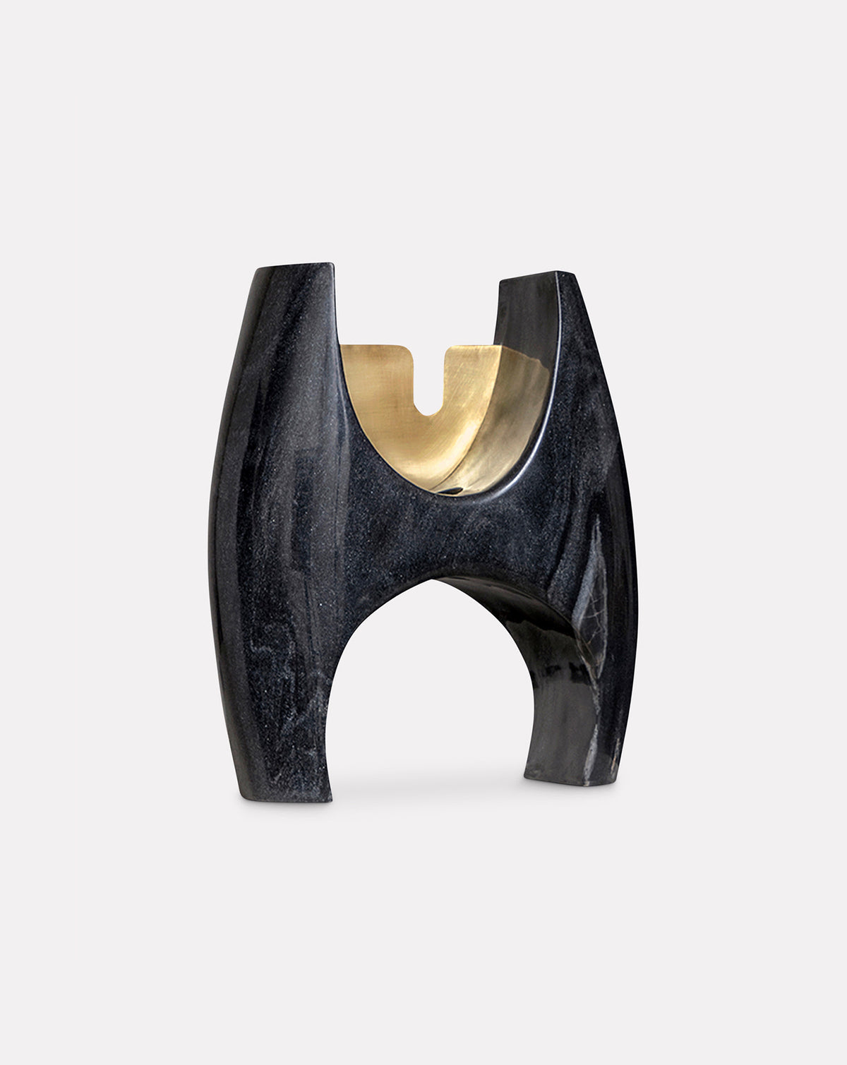 IRA 03 Marble and Brass Sculptural Vase