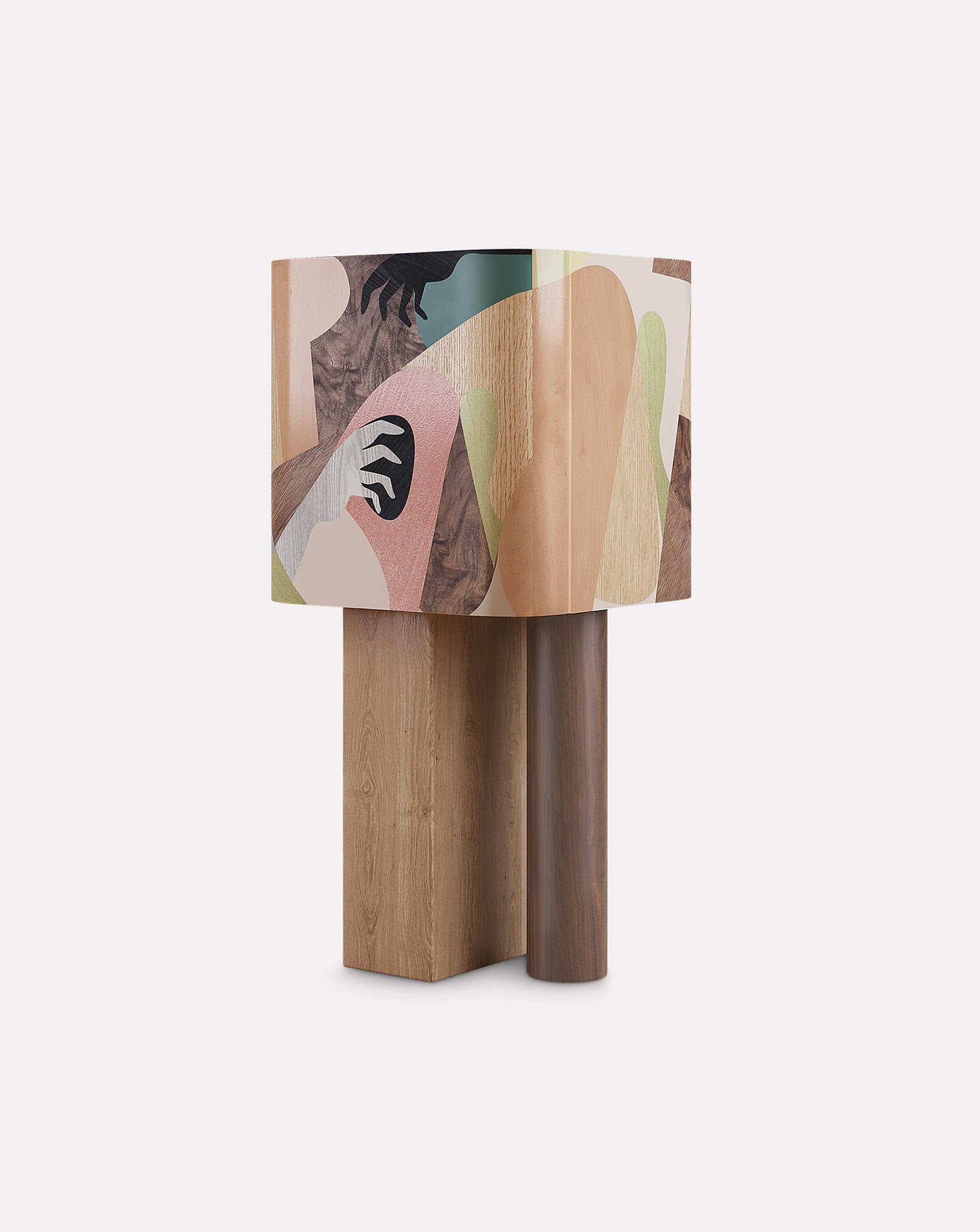 Ih Maj In Oak and Walnut Wood Cabinet