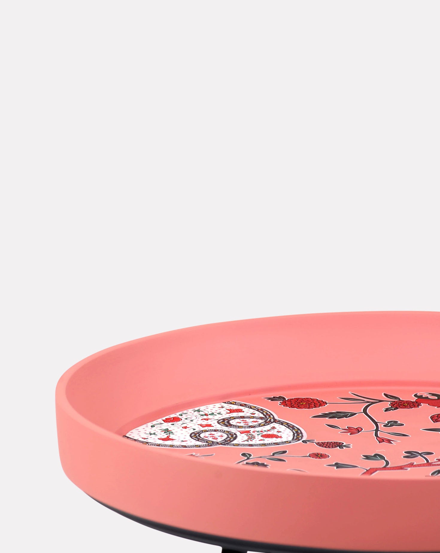 Kalam Wood and Steel Chintz Boota Side Table