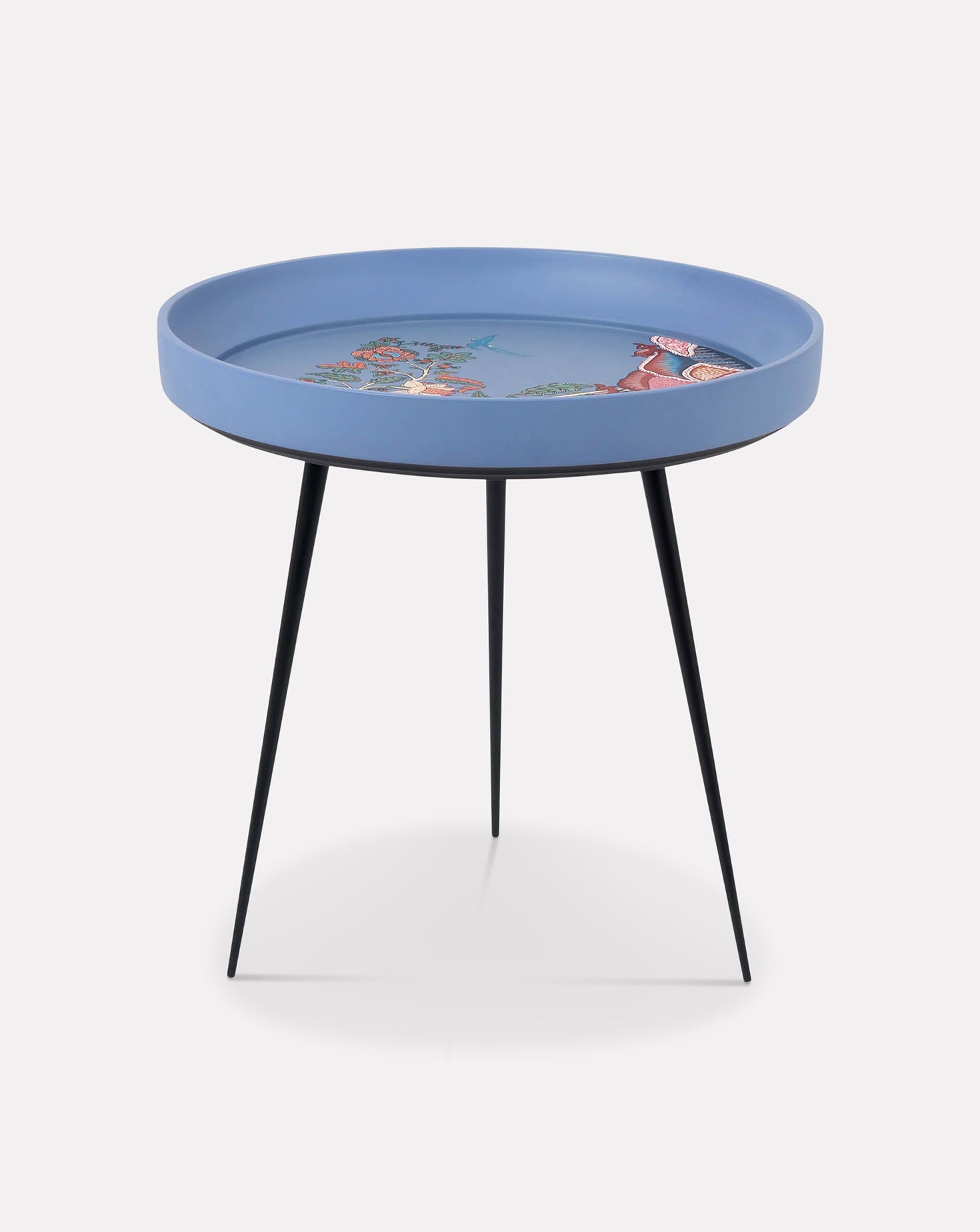 Kalam Wood and Steel Chintz Vann Side Table