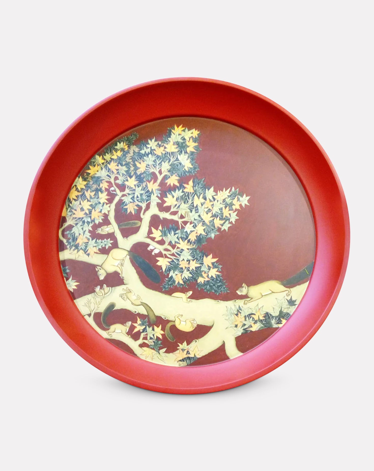 Kalam Wood and Steel Squirrel Tree Side Table