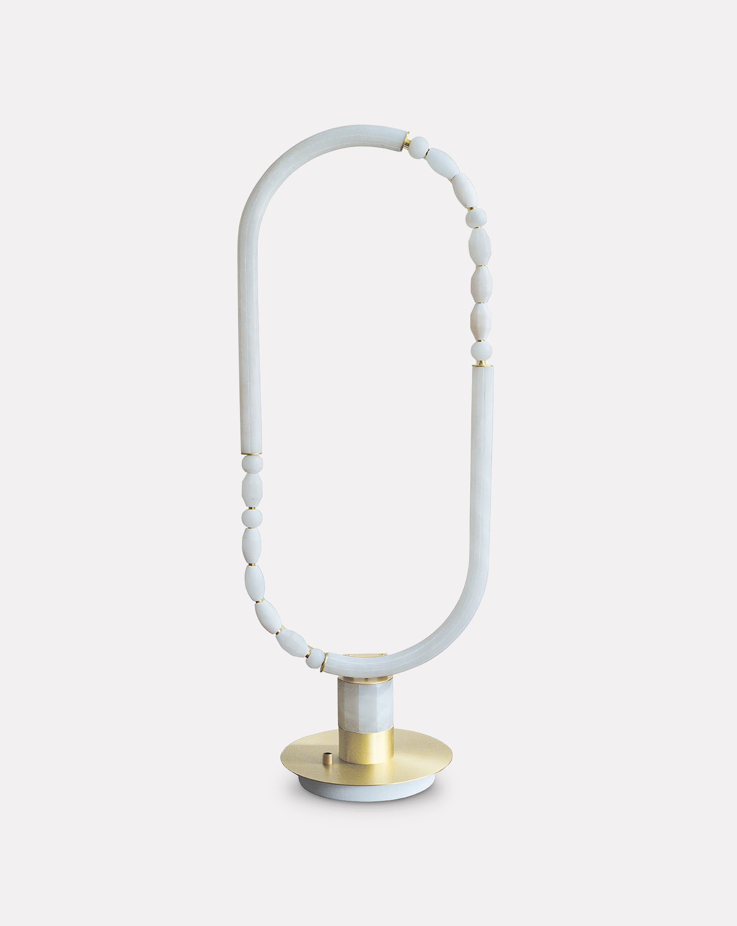 Pearl Satin Brass Standing Table Lamp