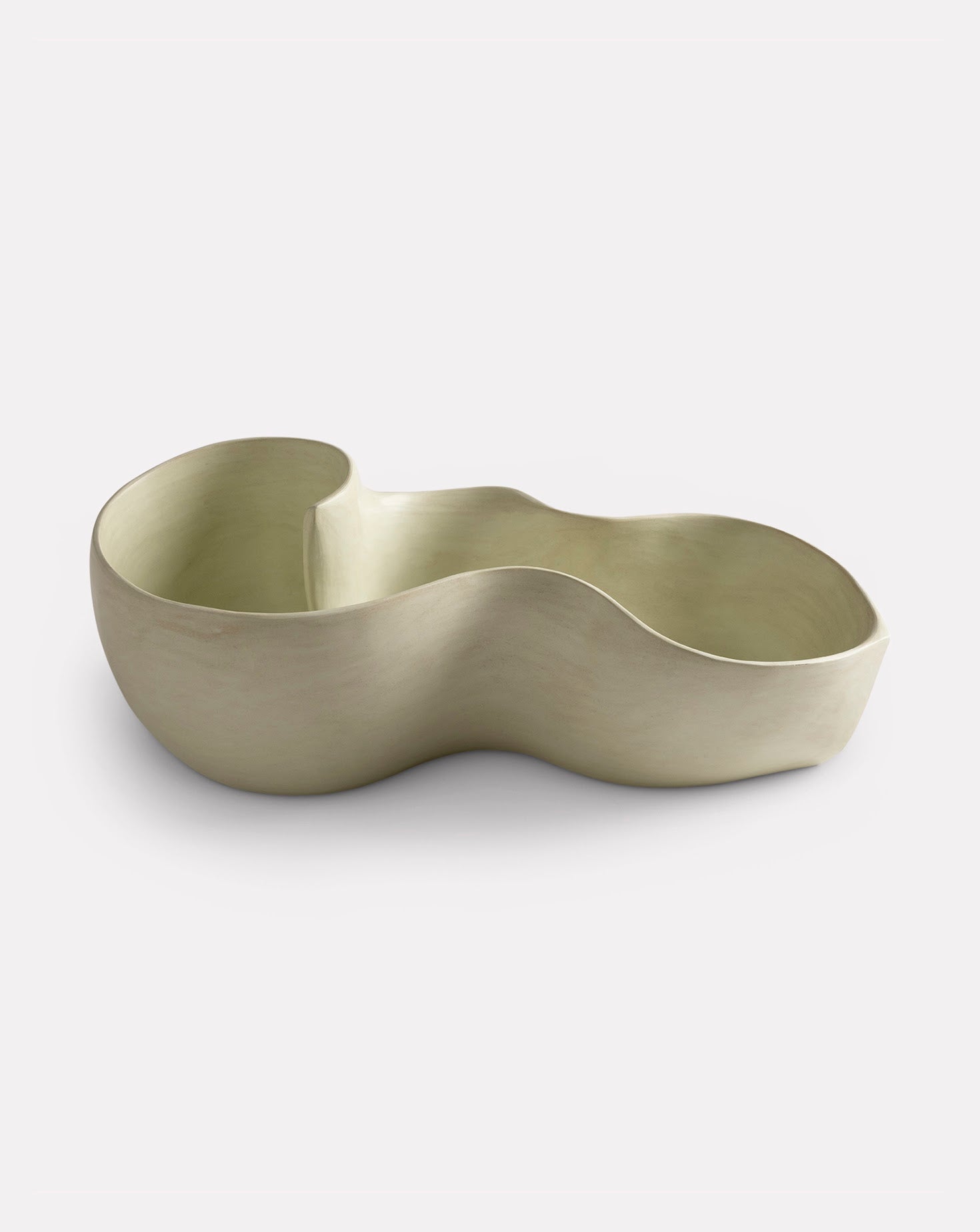 Lime Yellow Ripple Ceramic Sculpture