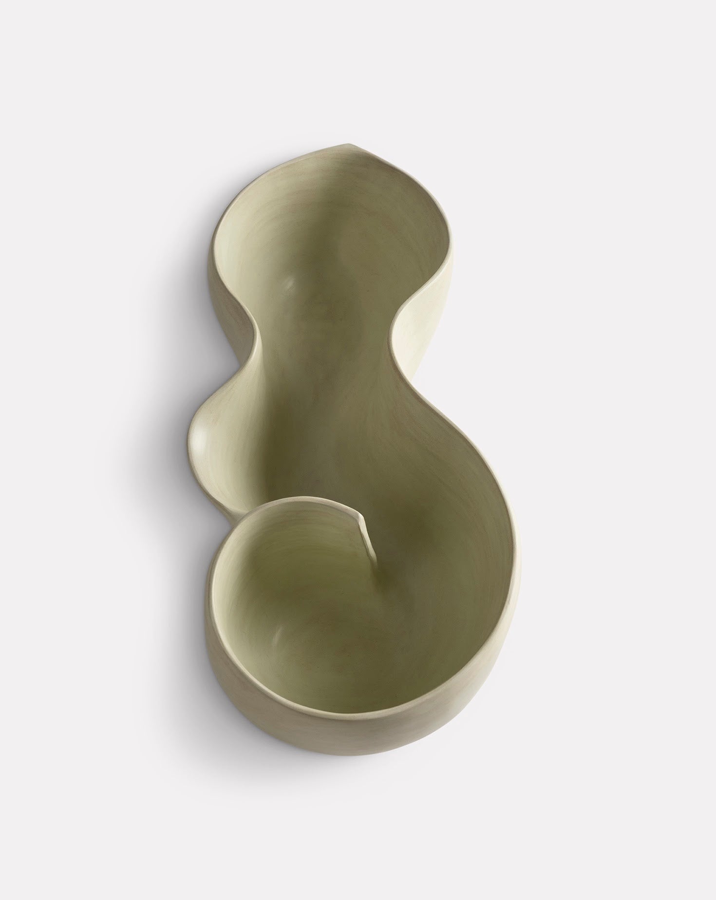 Lime Yellow Ripple Ceramic Sculpture