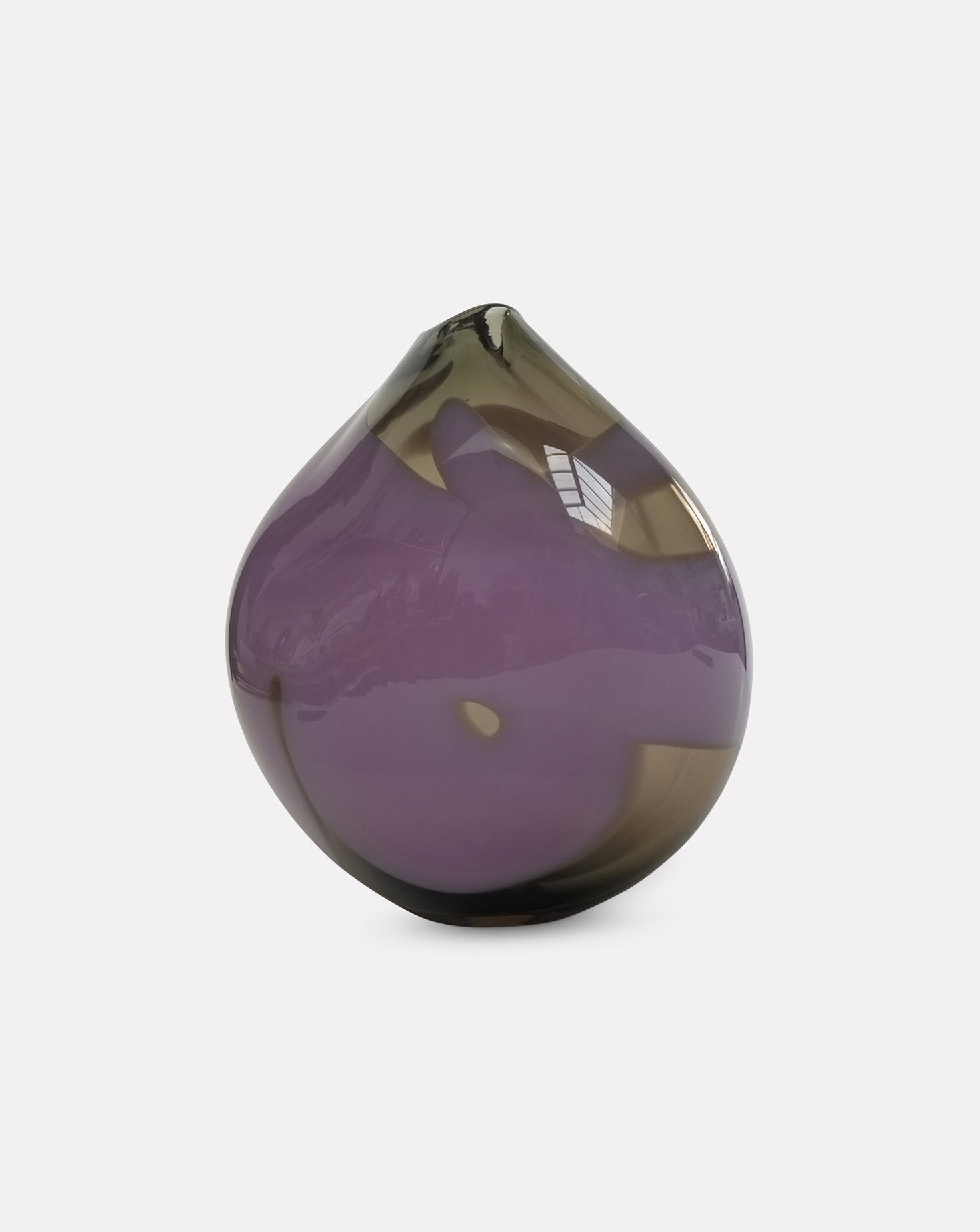 Mauve Hue Glass Sculptural Vessel