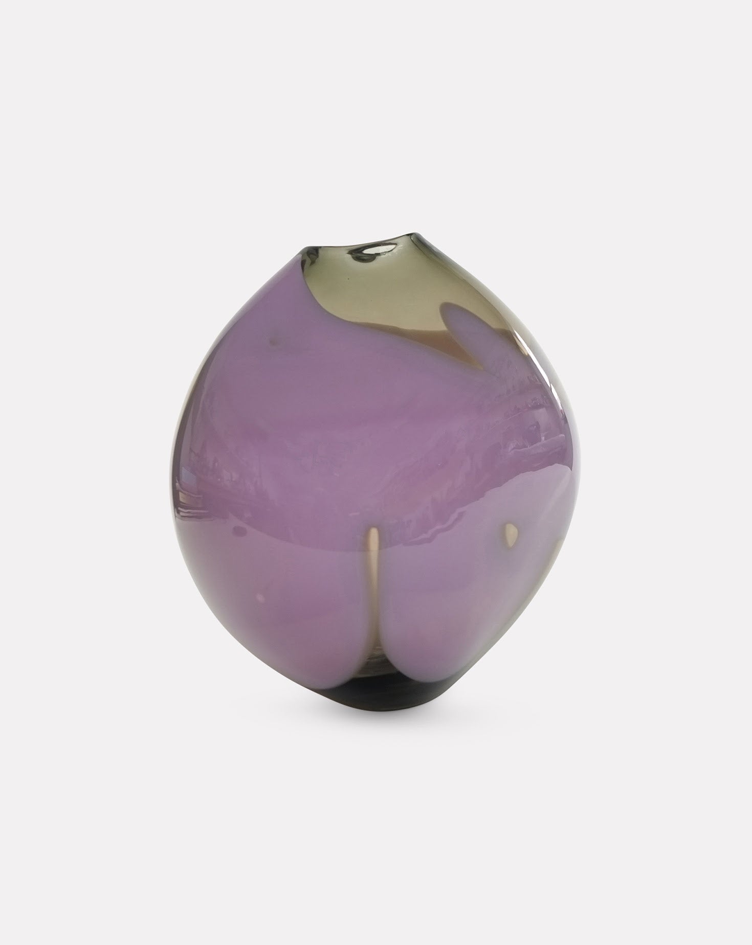 Mauve Hue Glass Sculptural Vessel