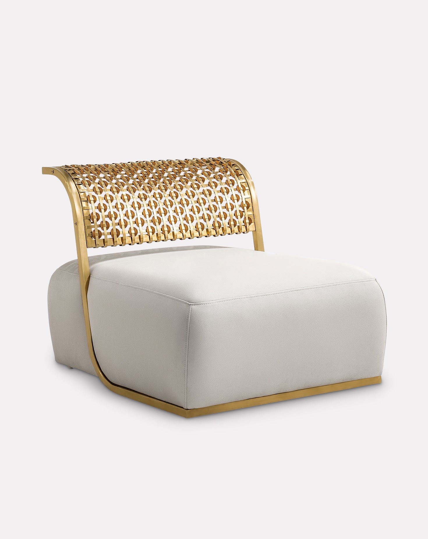 Nouveau Steel and Brushed Gold Armchair