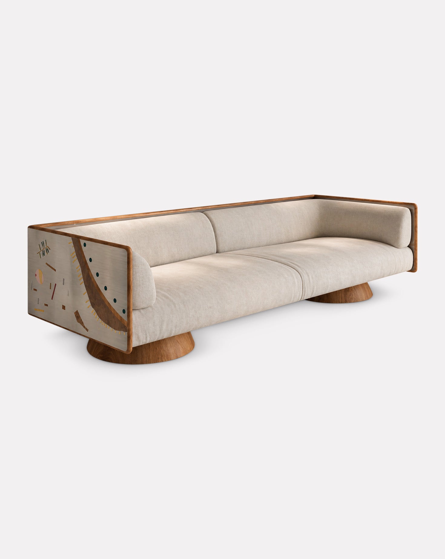 Omnia Wood and Metal Sofa