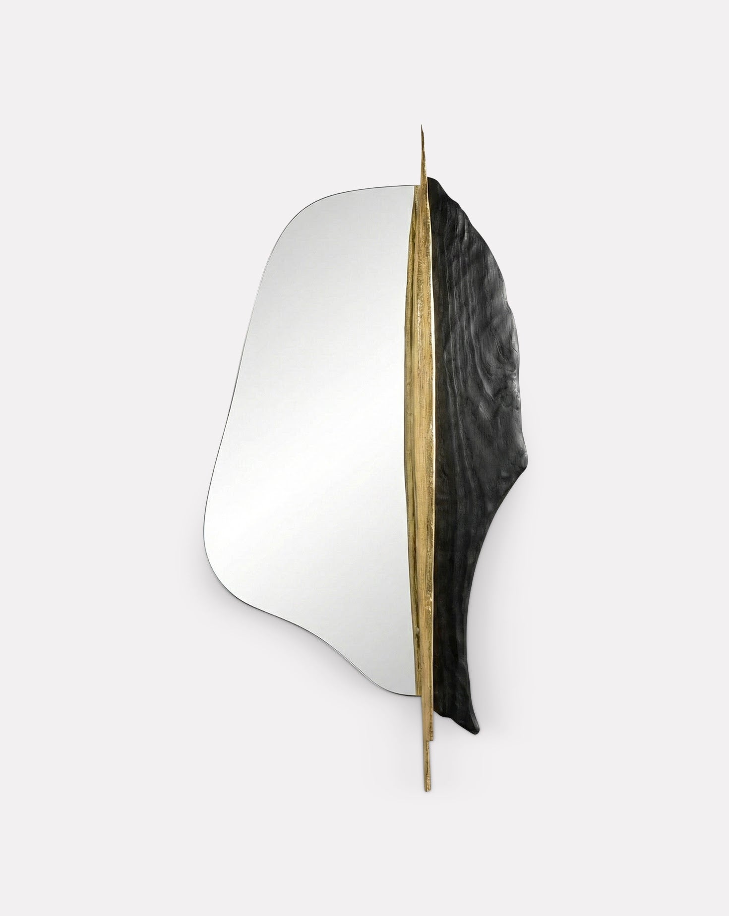 Palm Brushed Brass Mirror