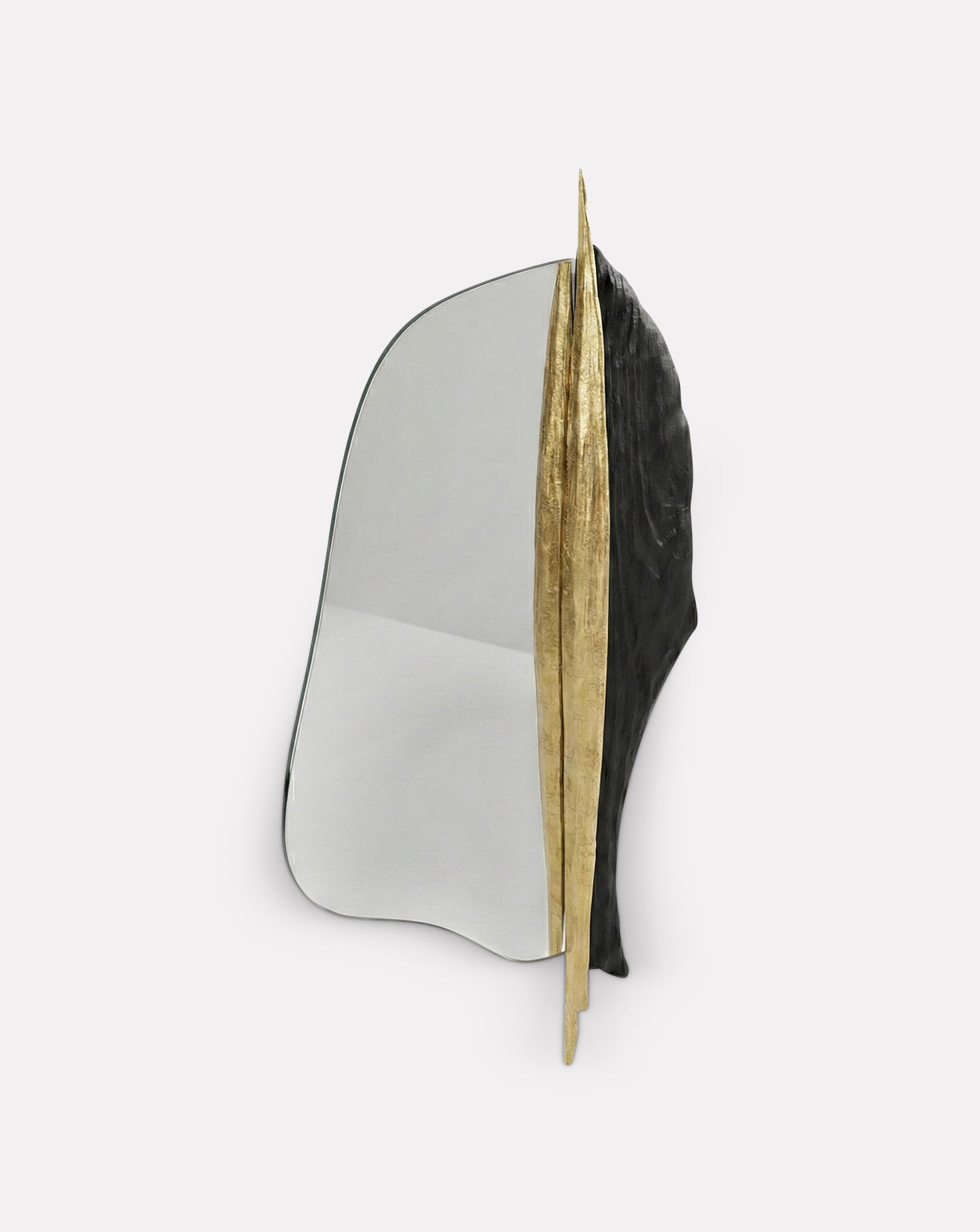 Palm Brushed Brass Mirror