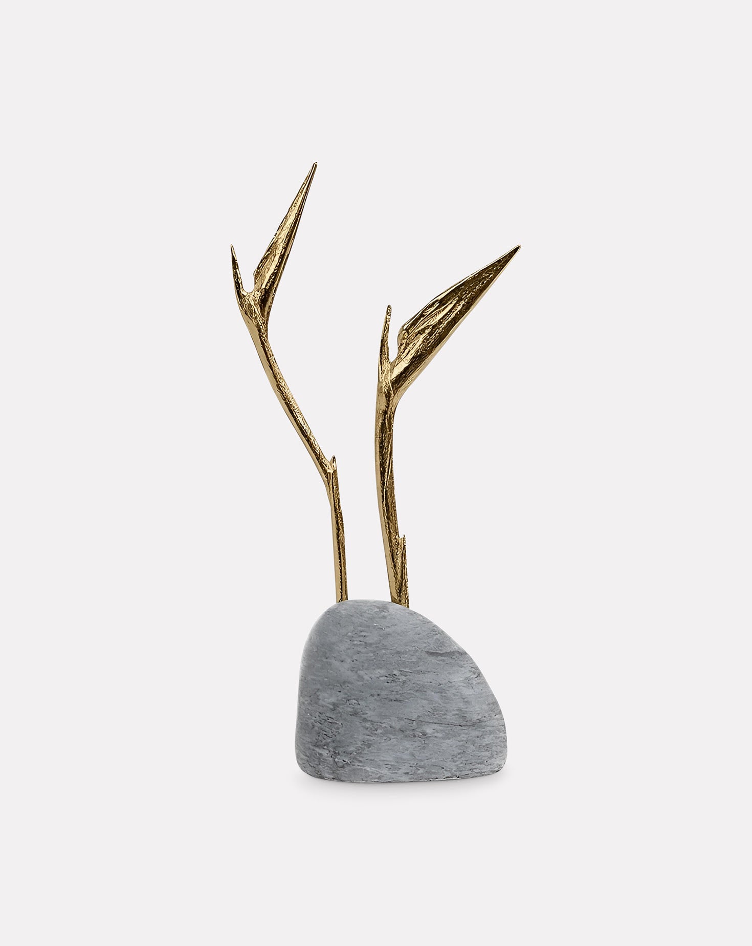 Pétrea II Marble and Brass Sculpture
