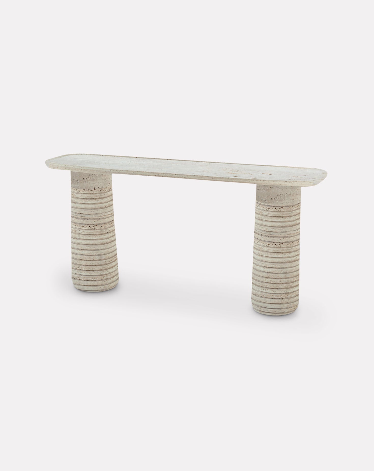 Poppy Spiral Travertine One Console
