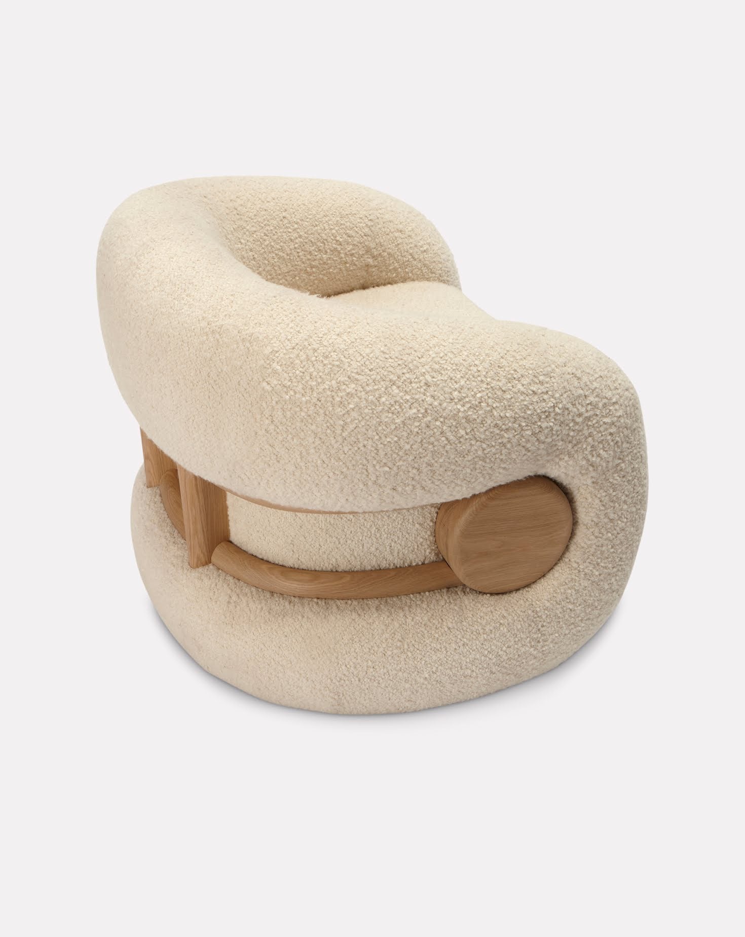 Sculptural Curved Oak Mistral Armchair