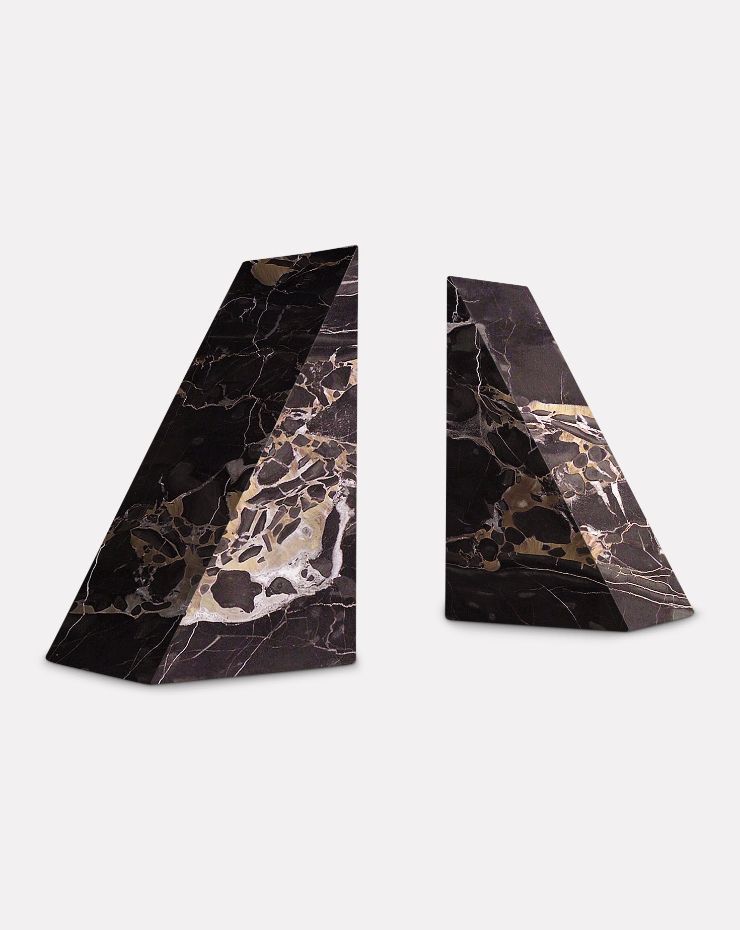 Set of 2 Portoro Black Bookends