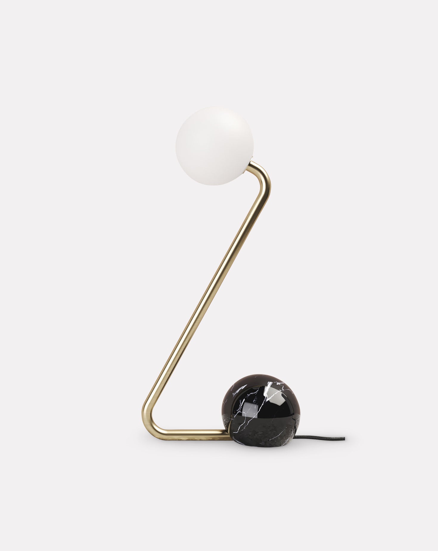 Swan Sculptural Brass and Marble Table Lamp