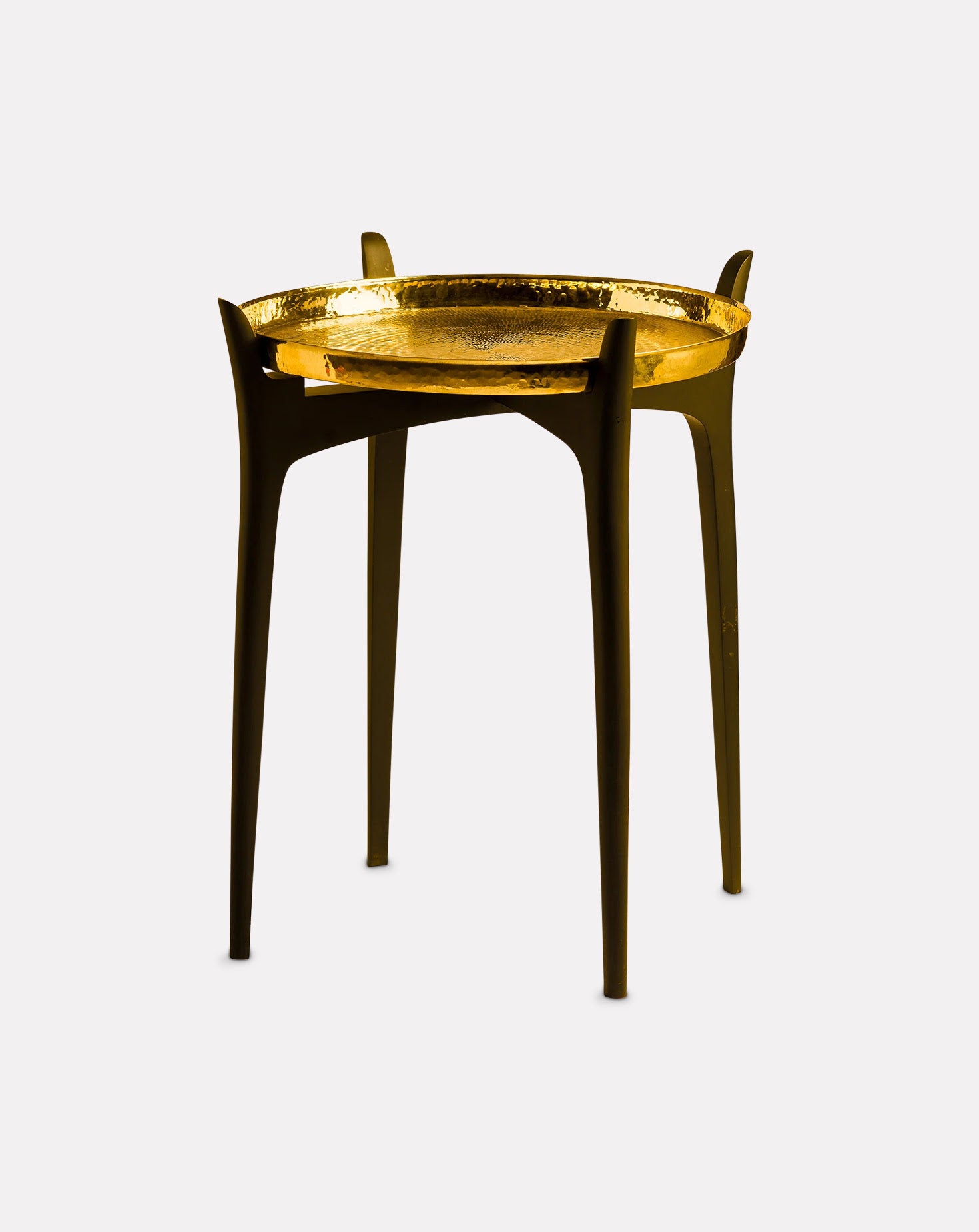 Thaali Brass and Wood Side Table