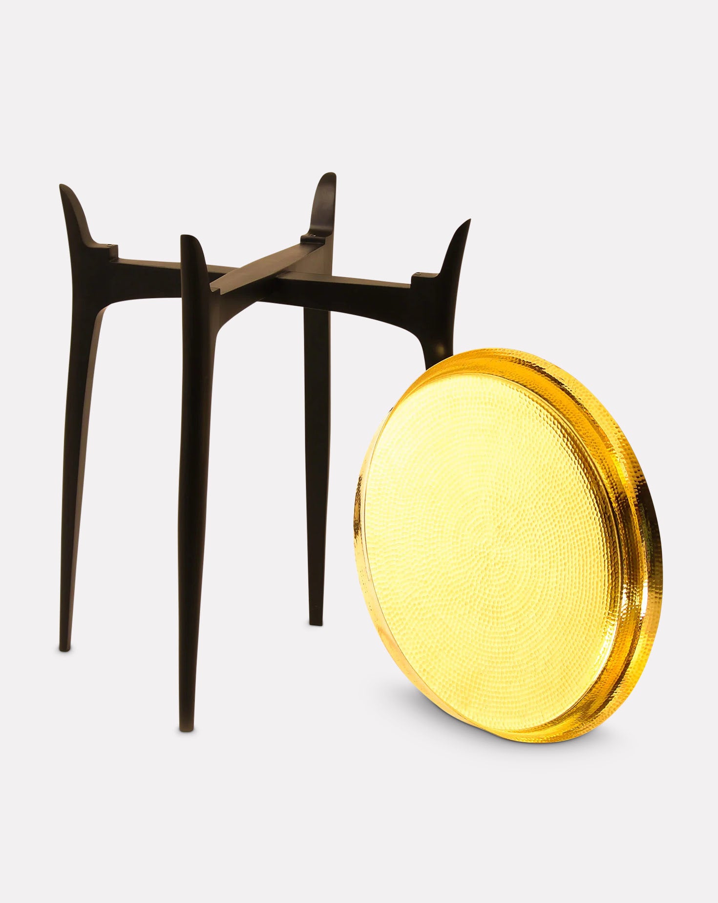 Thaali Brass and Wood Side Table
