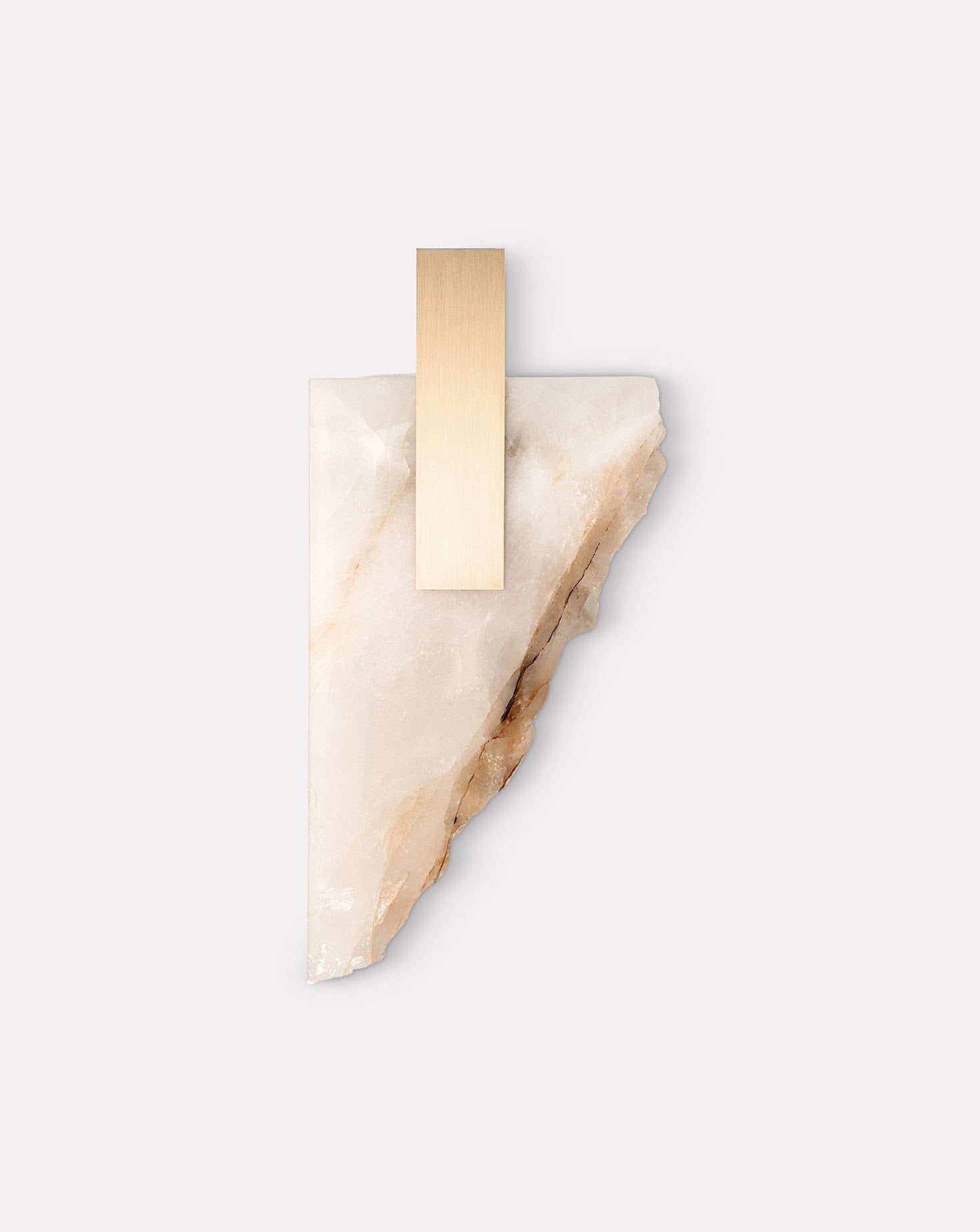 Torn Brushed Brass and Marble Wall Light