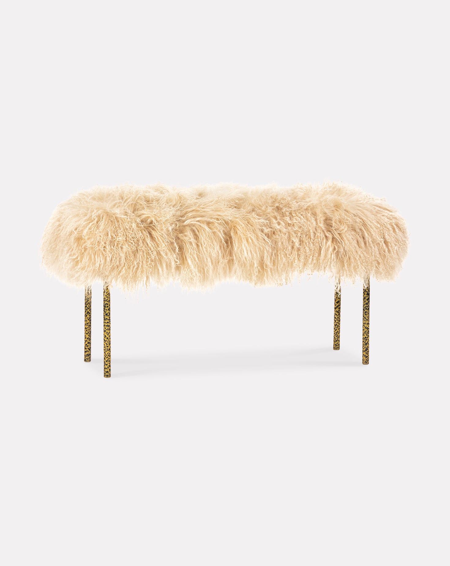 Tree Branches Hammered Brass Bench Long