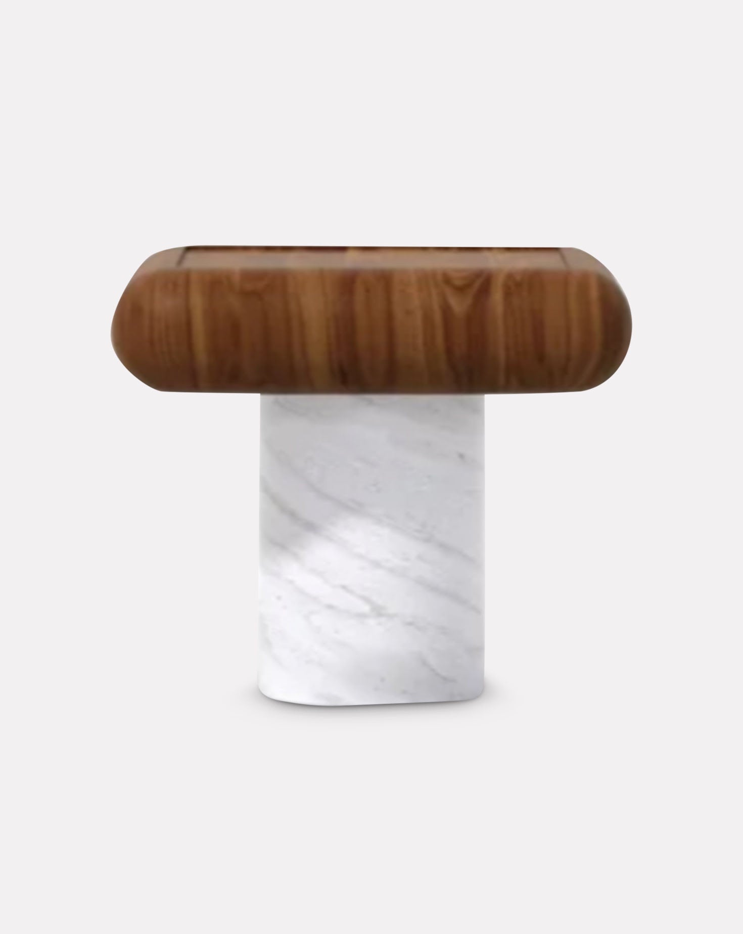 Fat Wood and Marble Side Table