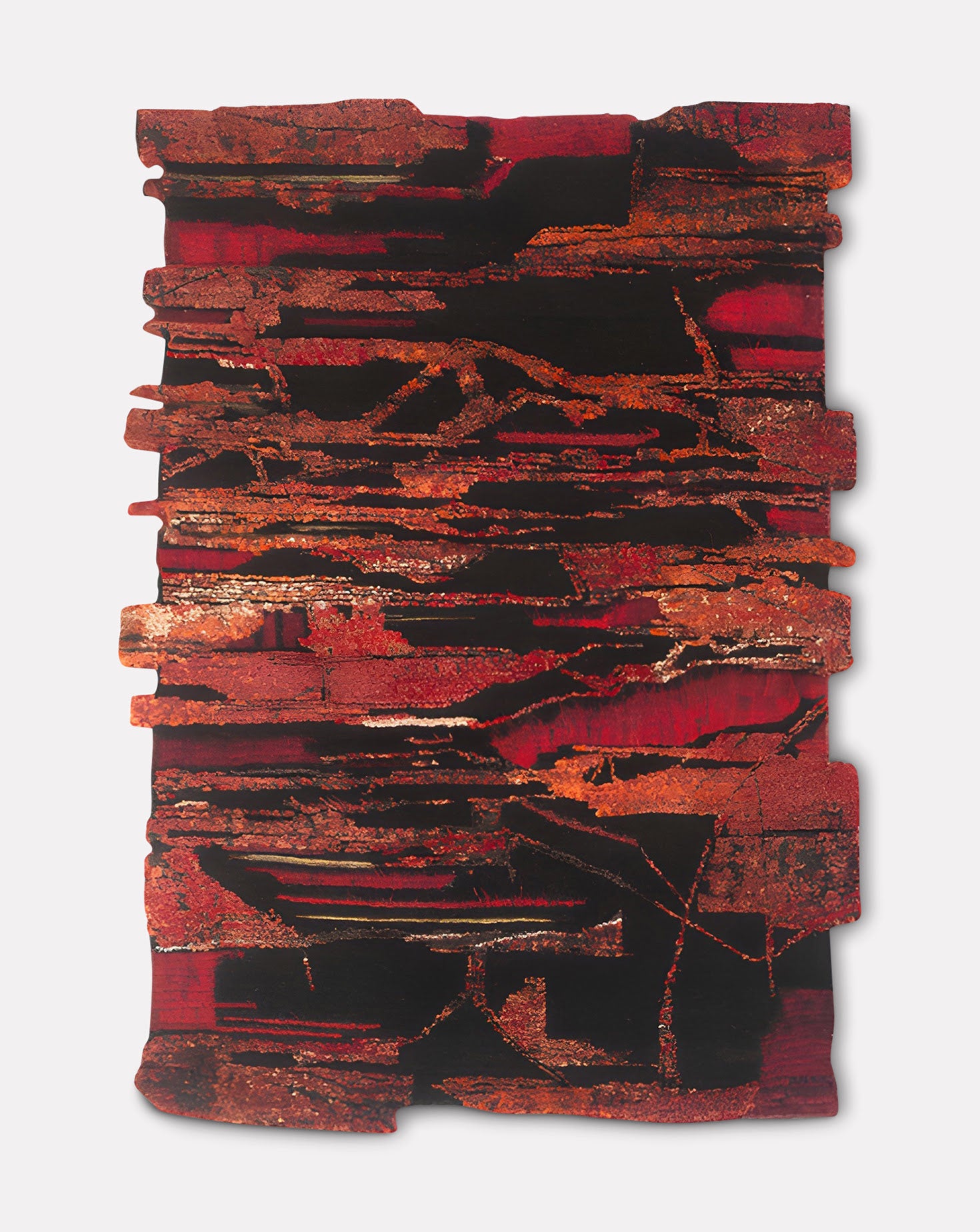 Handcrafted Modern Red Rug