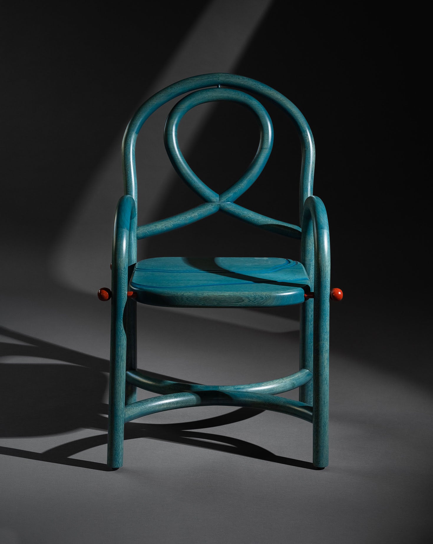 Acil Maple Wood and Carmine Armchair