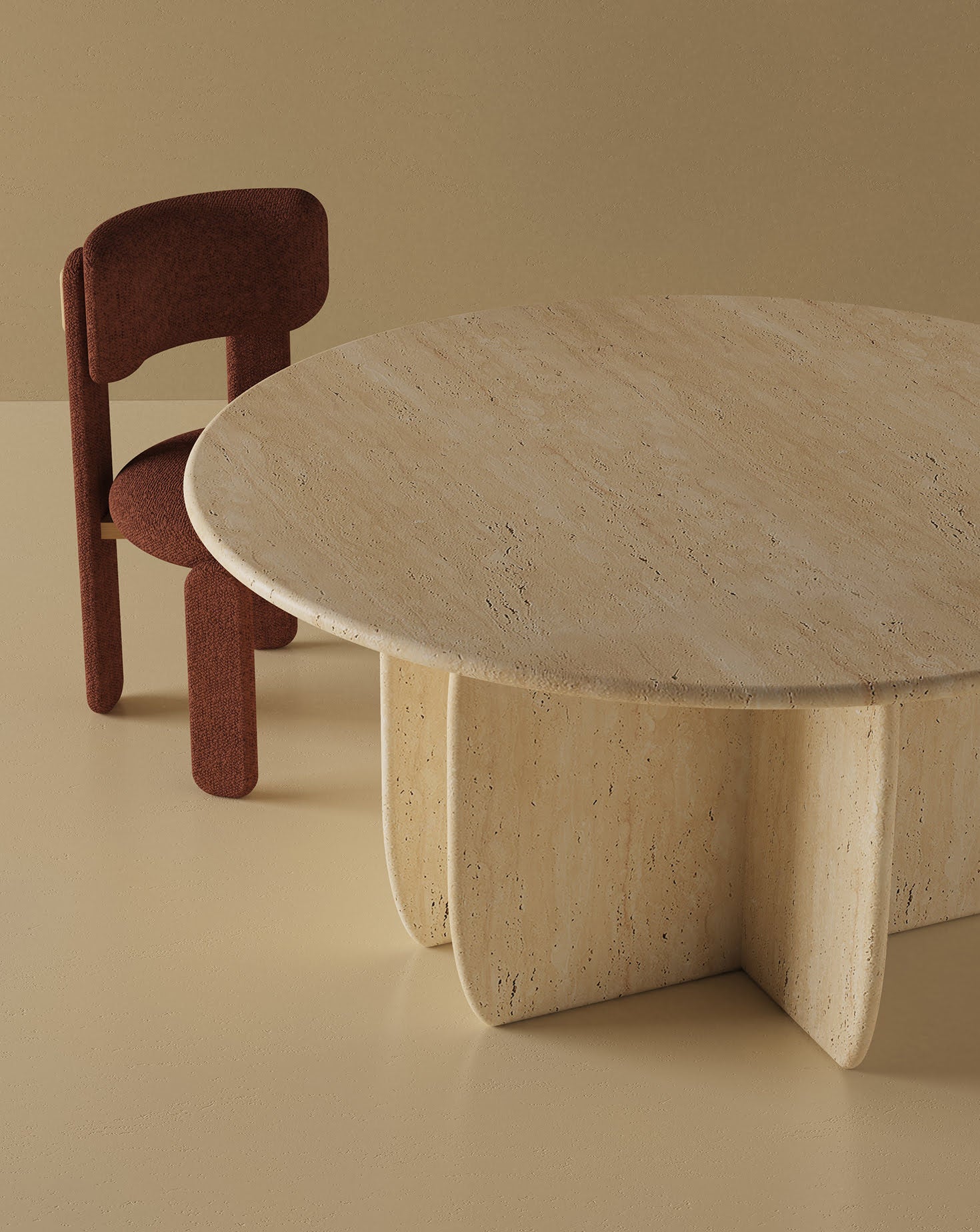 Catus Travertine Dining Table