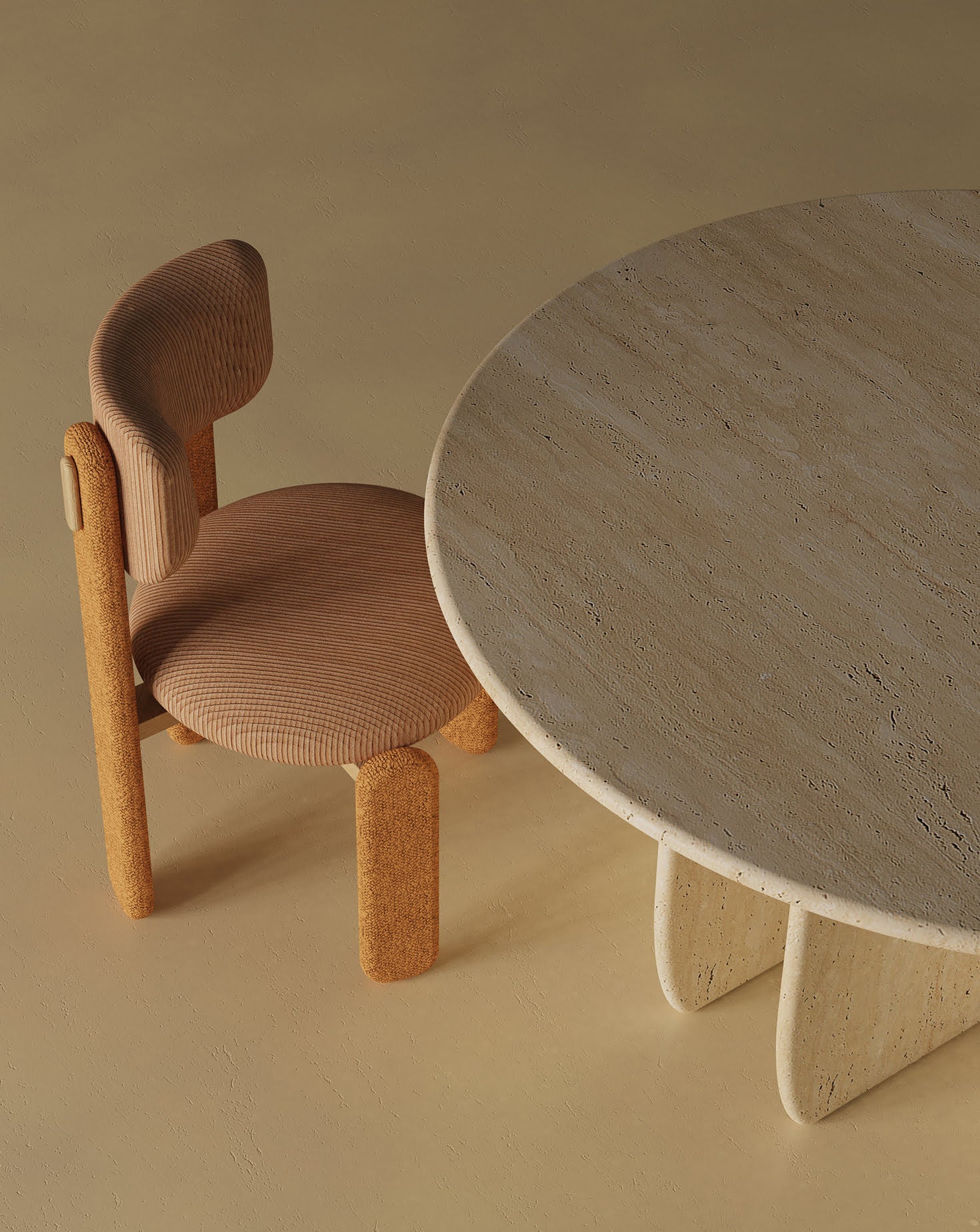 Catus Travertine Dining Table