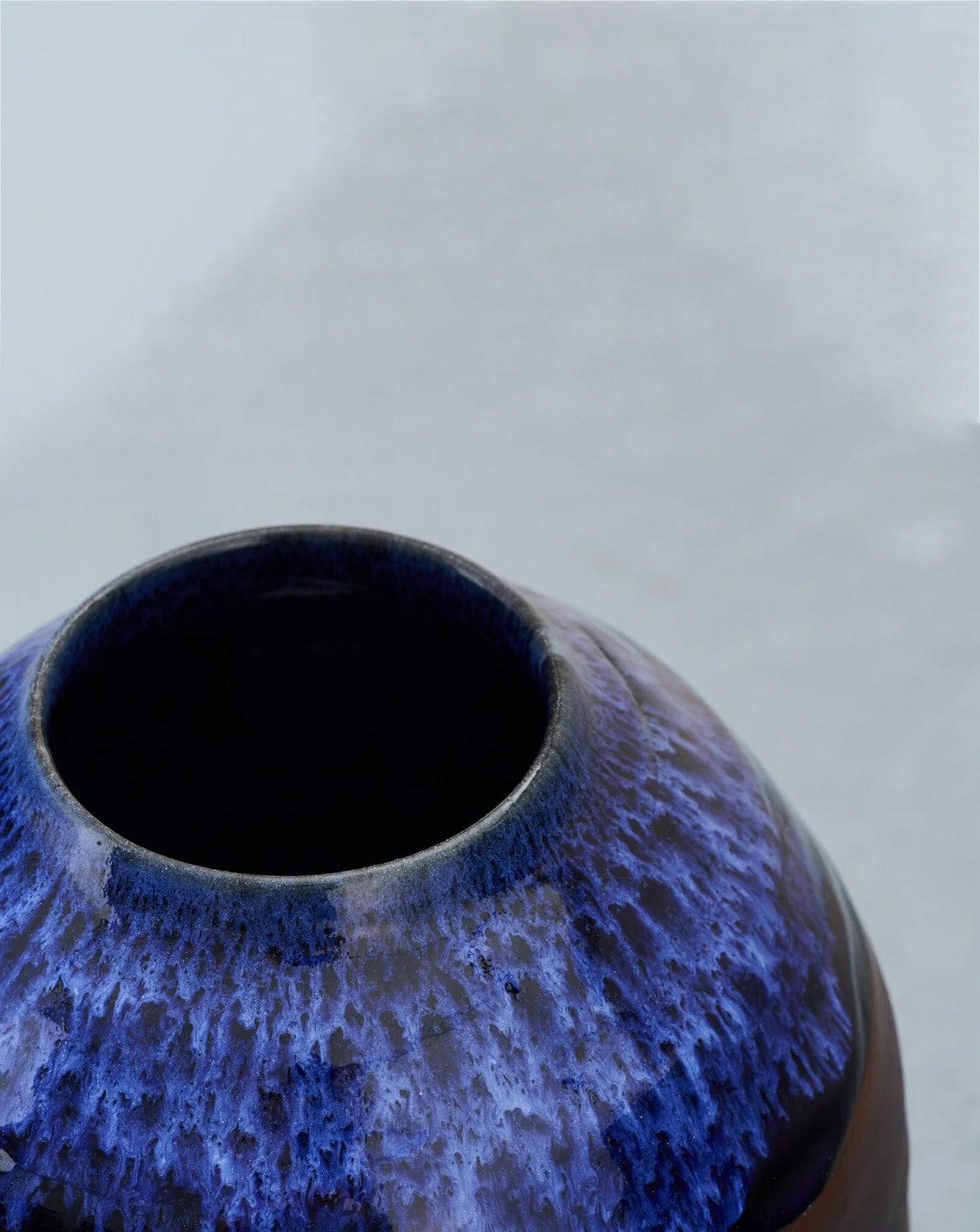 Cobal Blue Onyx Porcelain Moon Jar