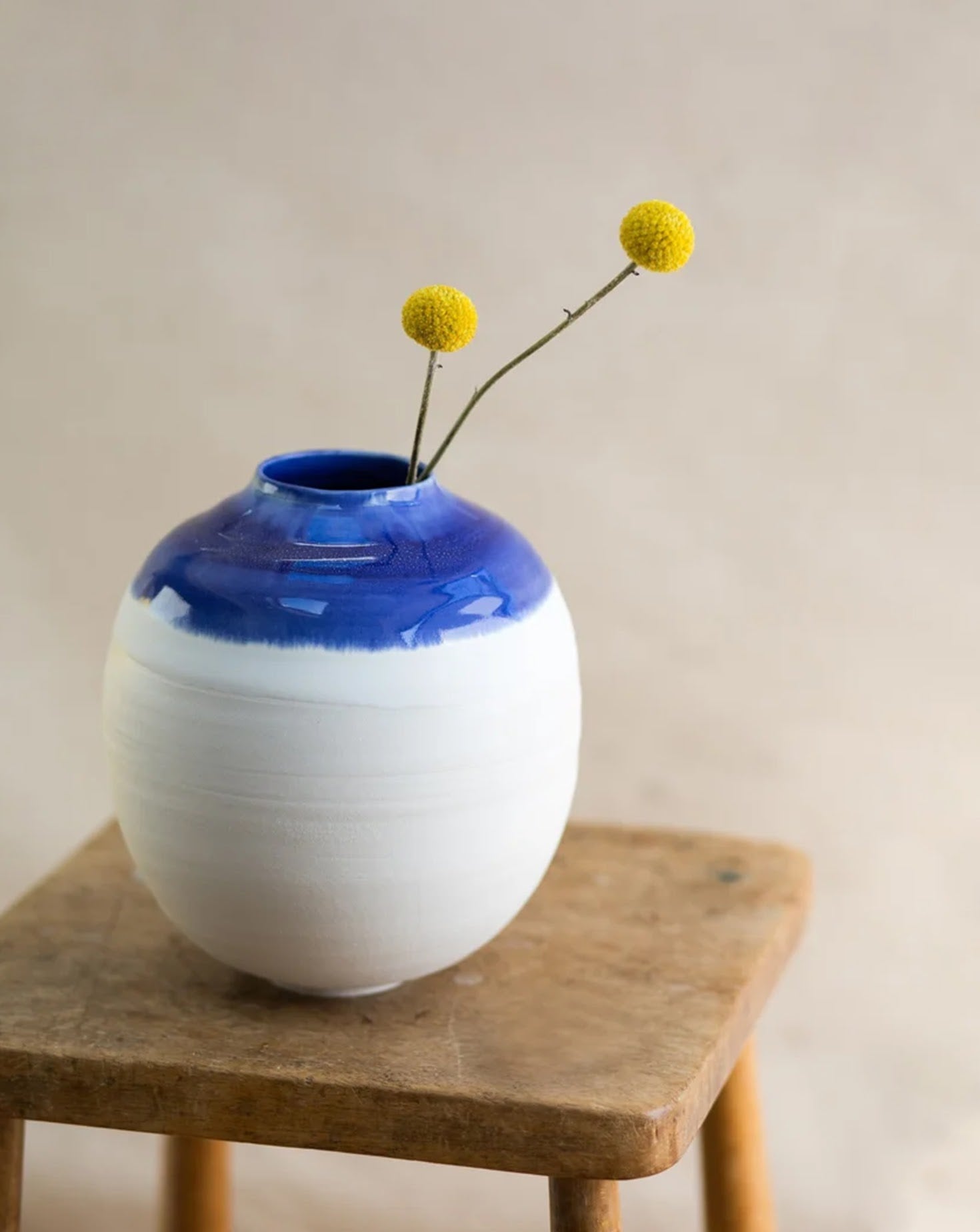 Cobalt Blue Porcelain Moon Jar