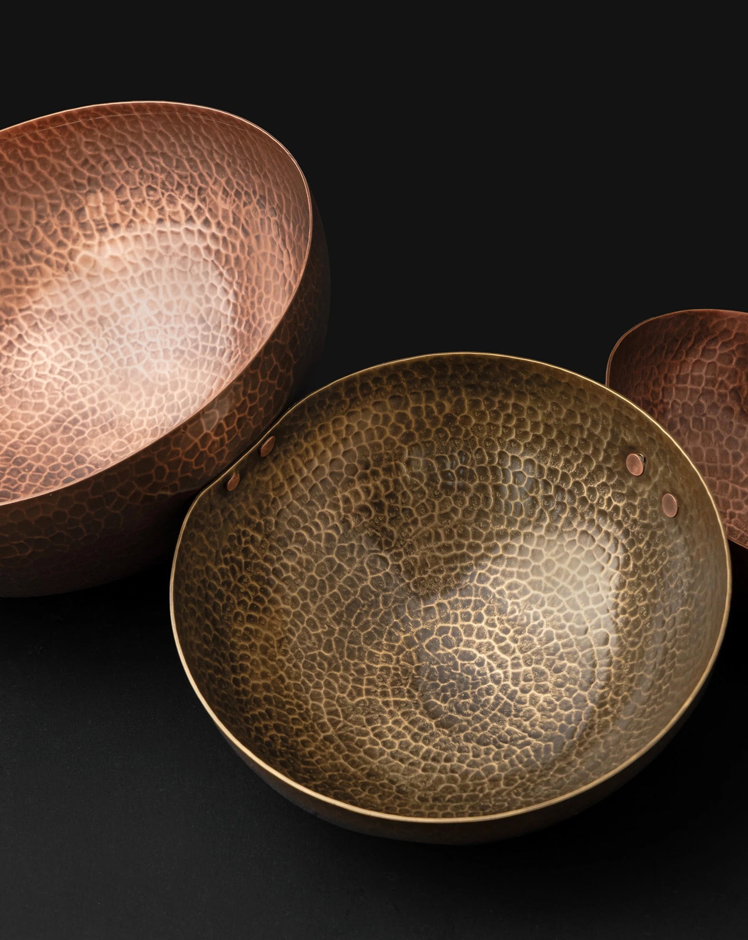 Copper Brass and Copper Jointed Bowls