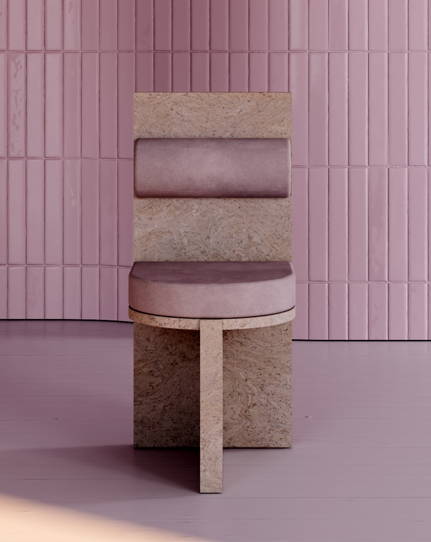 Cork and Velvet Chair