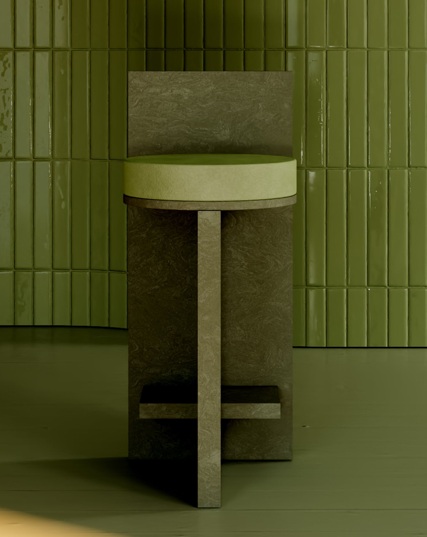 Cork and Velvet Barstool