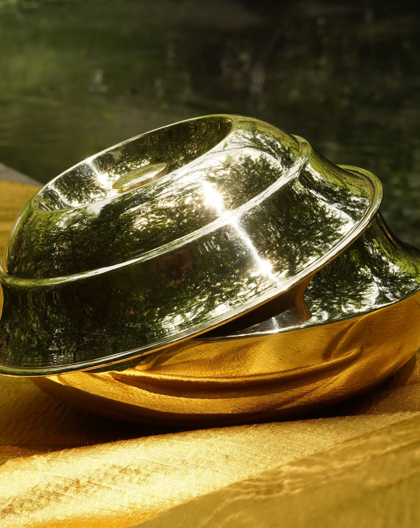 Crescent Brass Bowl Decorative Vessel