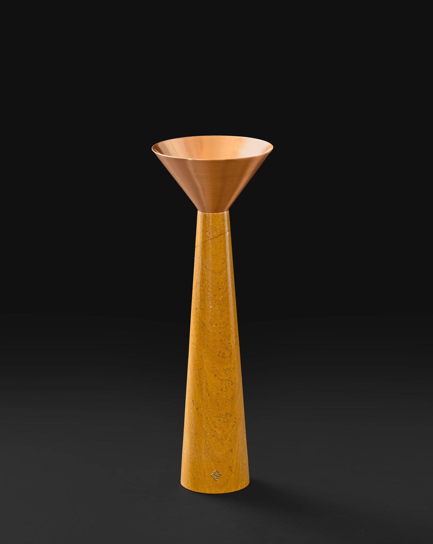 Cu Stone Candlestand Marble Yellow Sets of 3