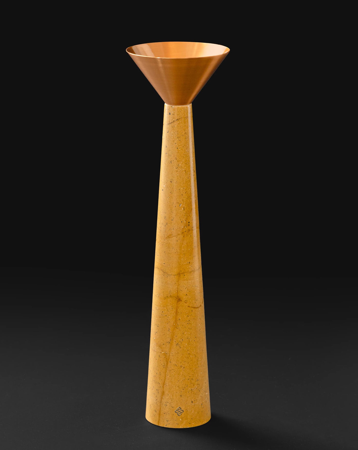 Cu Stone Candlestand Marble Yellow Sets of 3