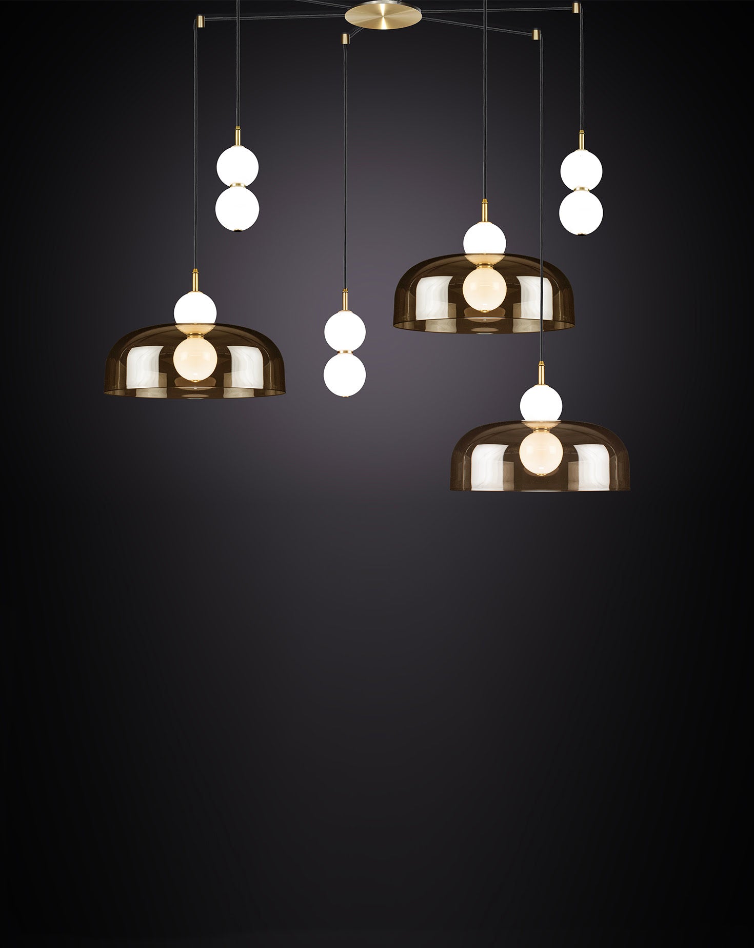 Echo 6 Wide Lamp and Shade Cluster Pendant