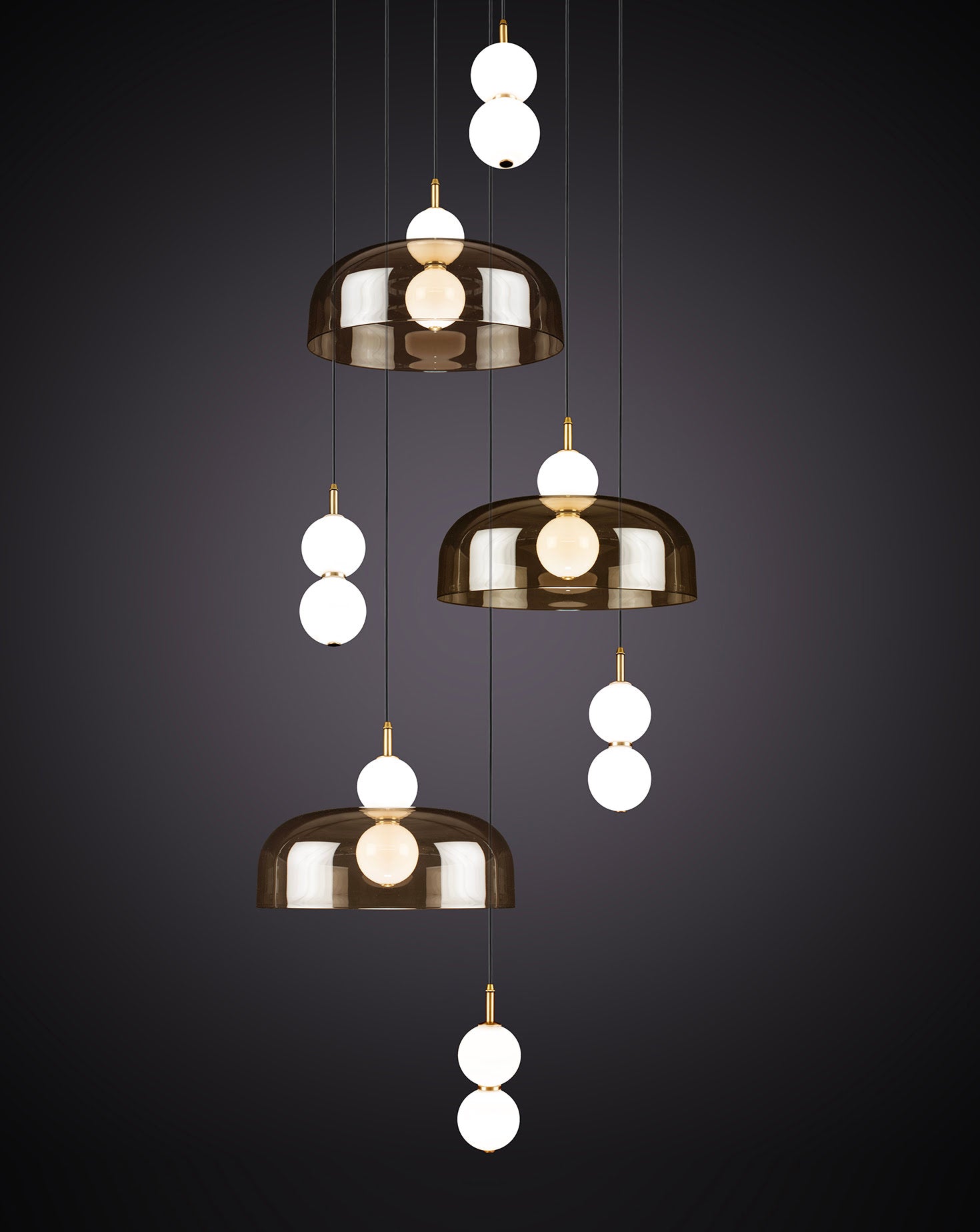 Echo Lamp and Shade Cluster Pendant