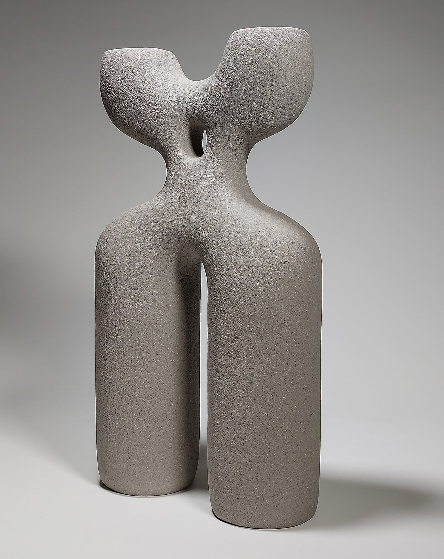 Standing Form Grey Ceramic Sculpture