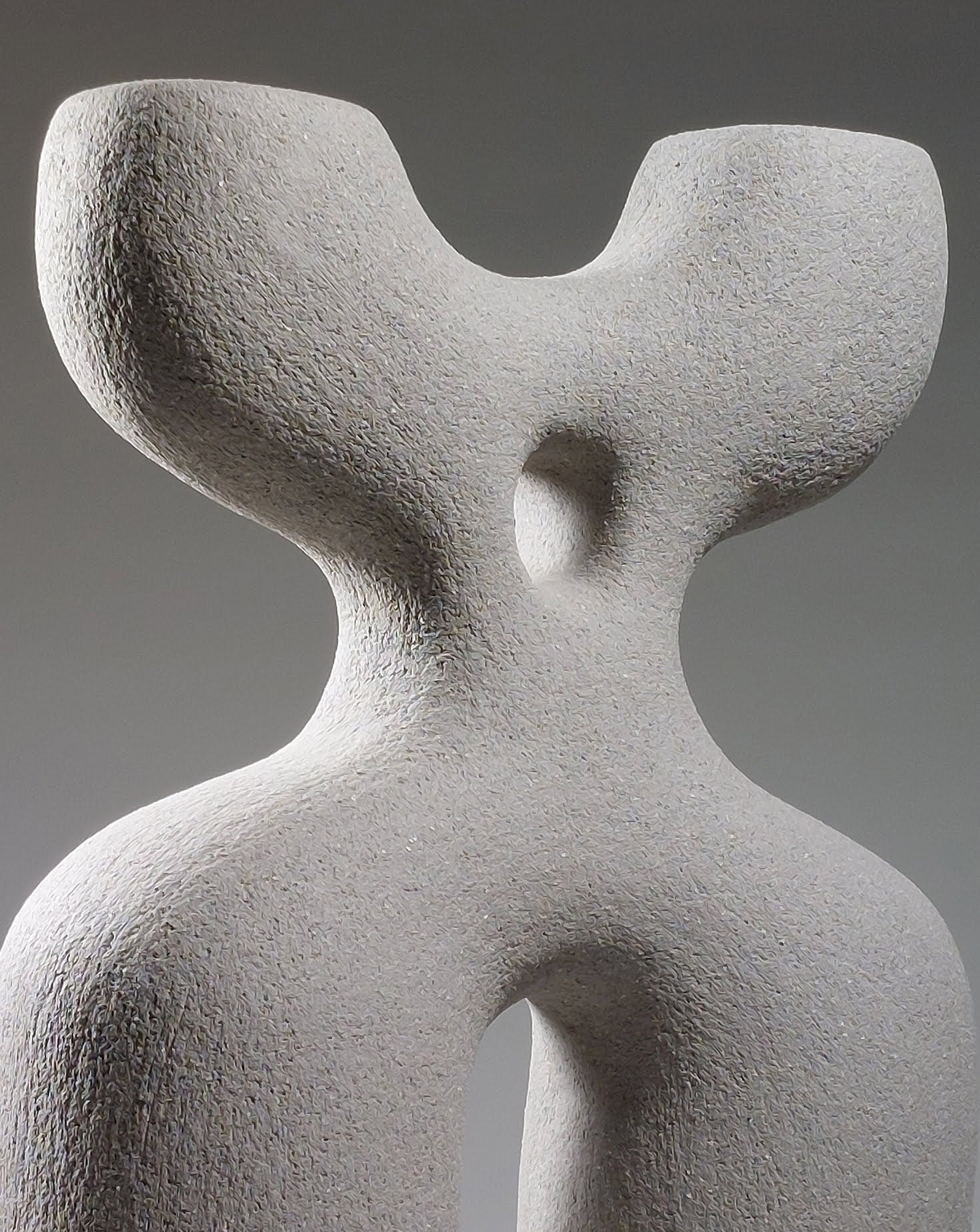 Standing Form Grey Ceramic Sculpture