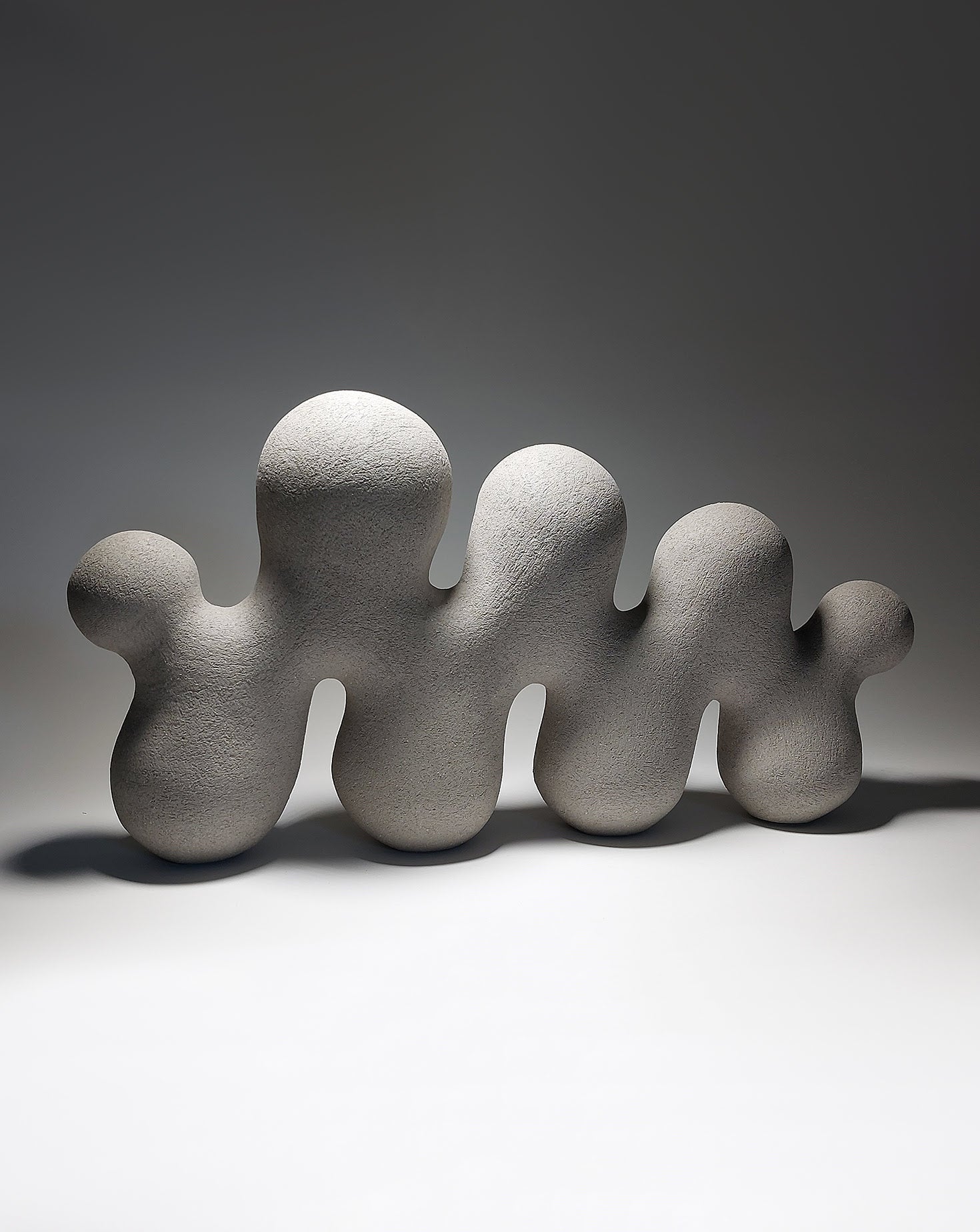 Wave Form Grey Ceramic Sculpture