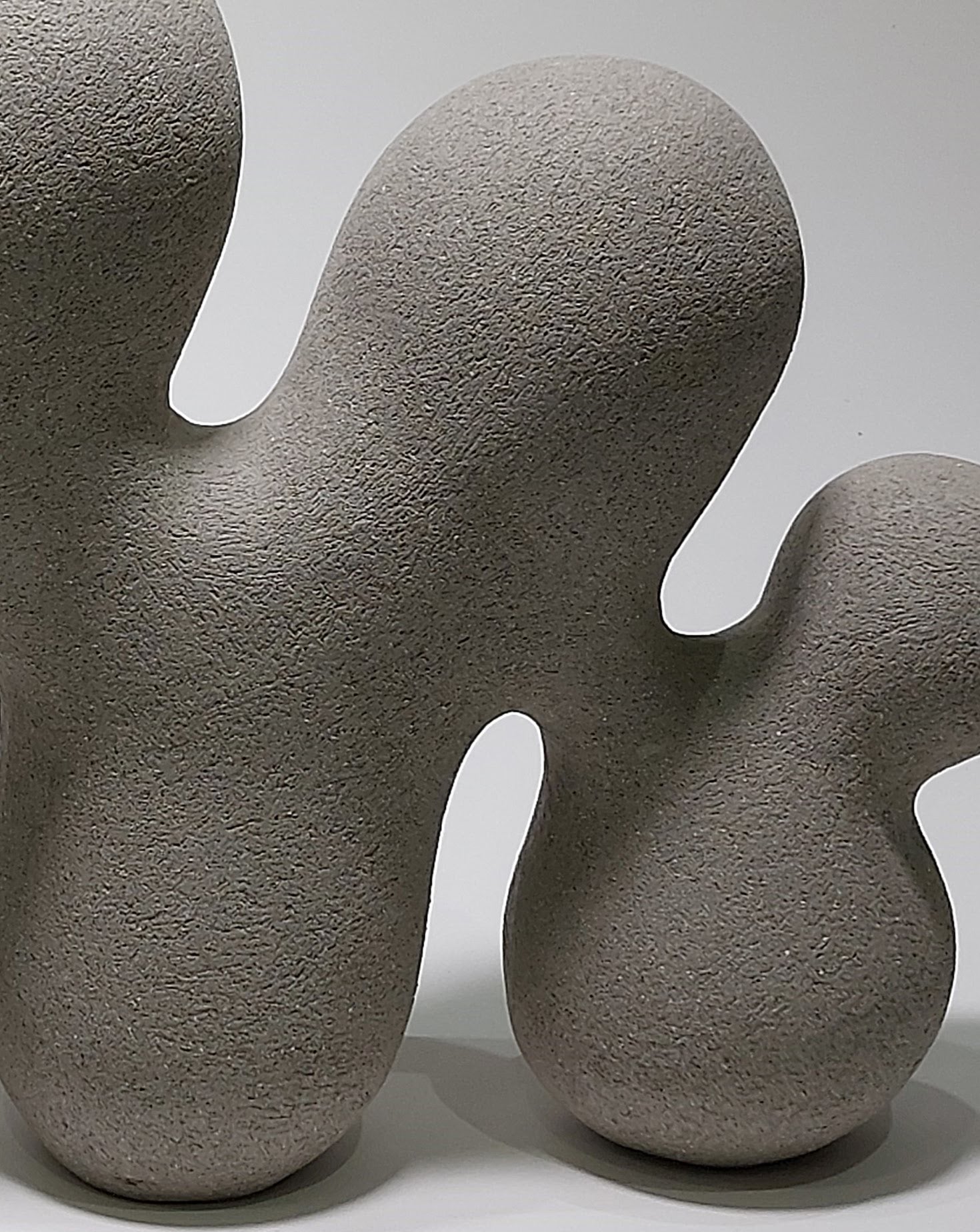 Wave Form Grey Ceramic Sculpture