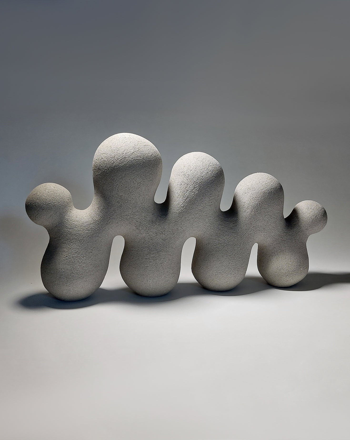 Wave Form Grey Ceramic Sculpture