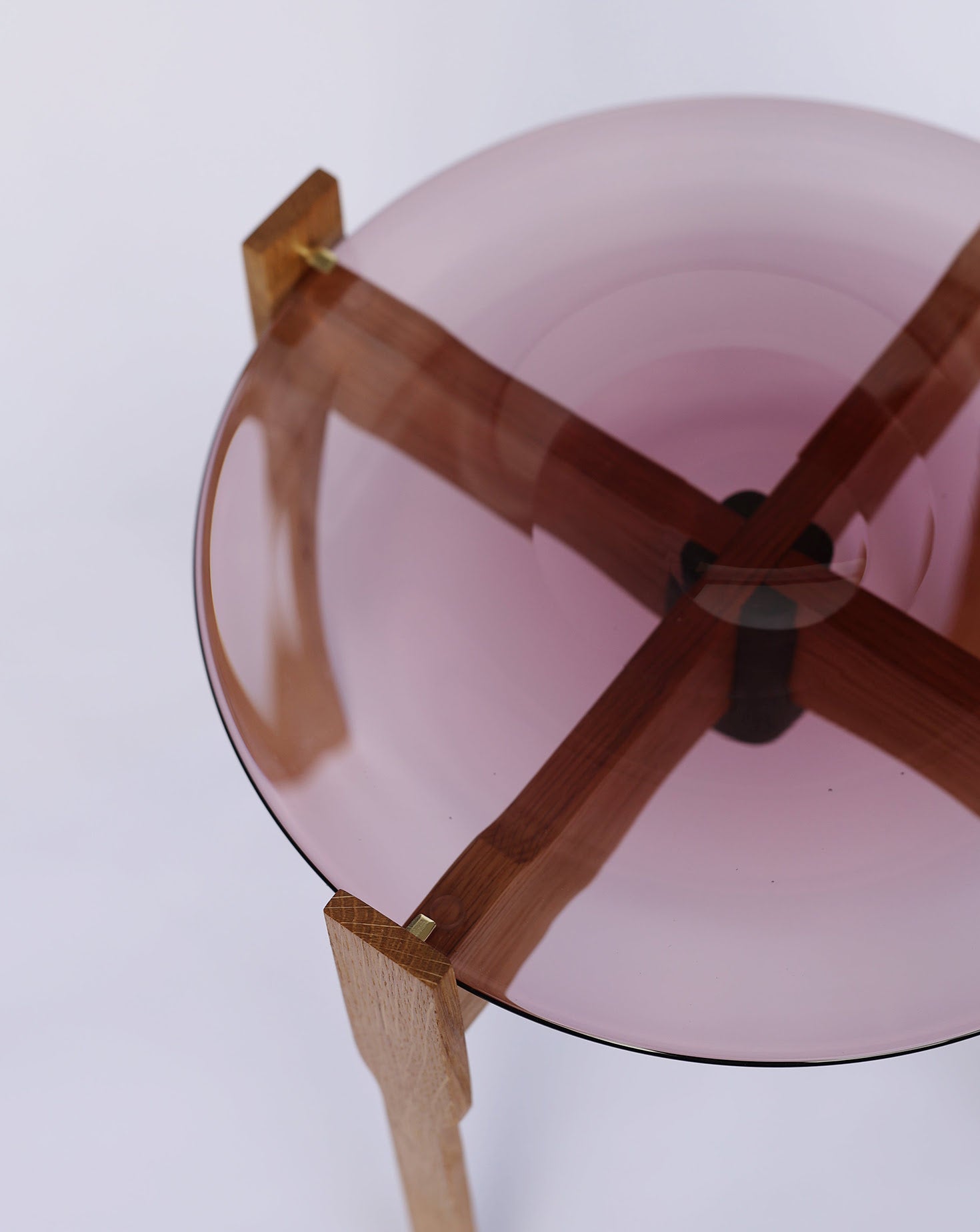 HALO Wooden and Glass Top Side Table