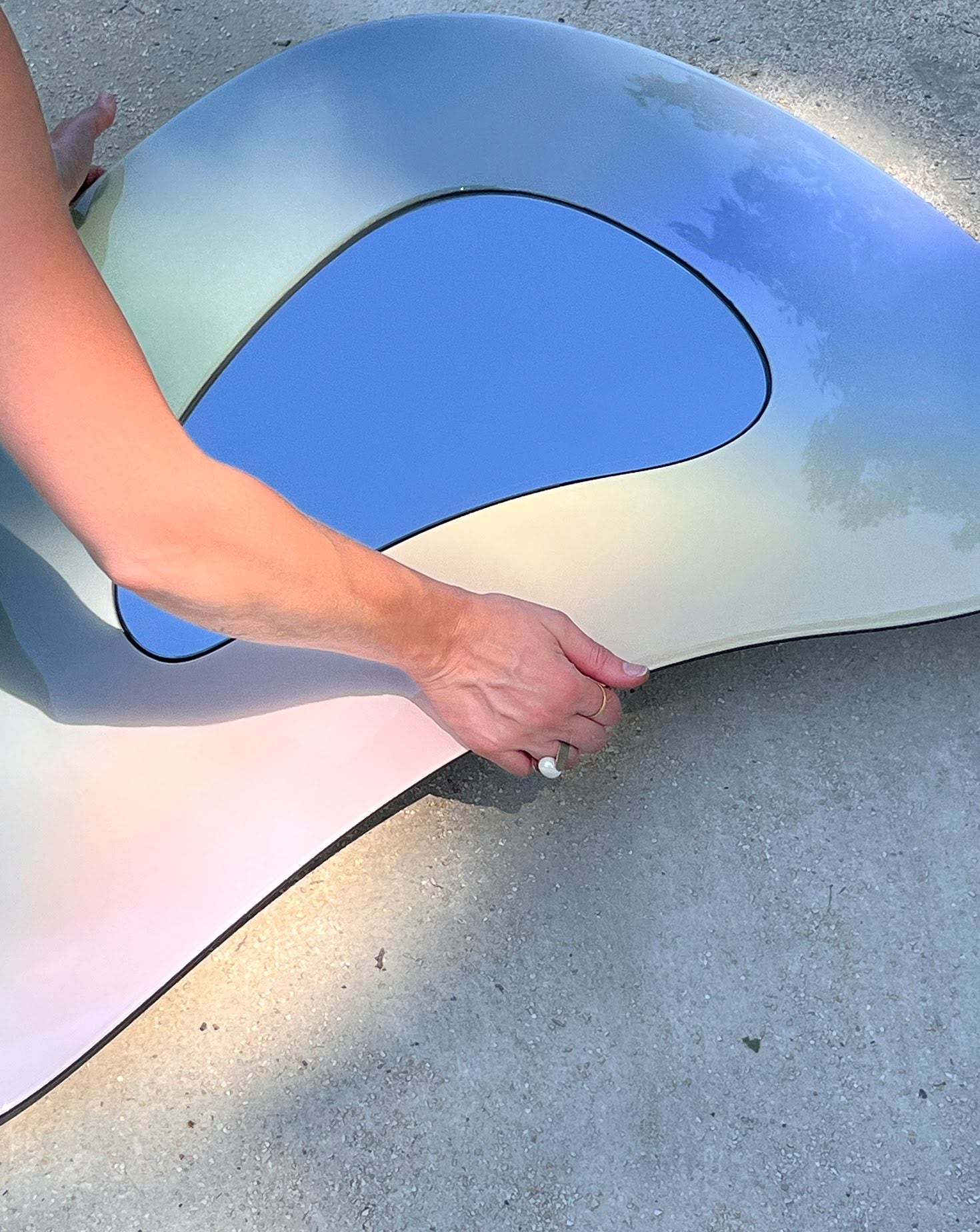 Jewel Acrylic and Resin Grey Mirror