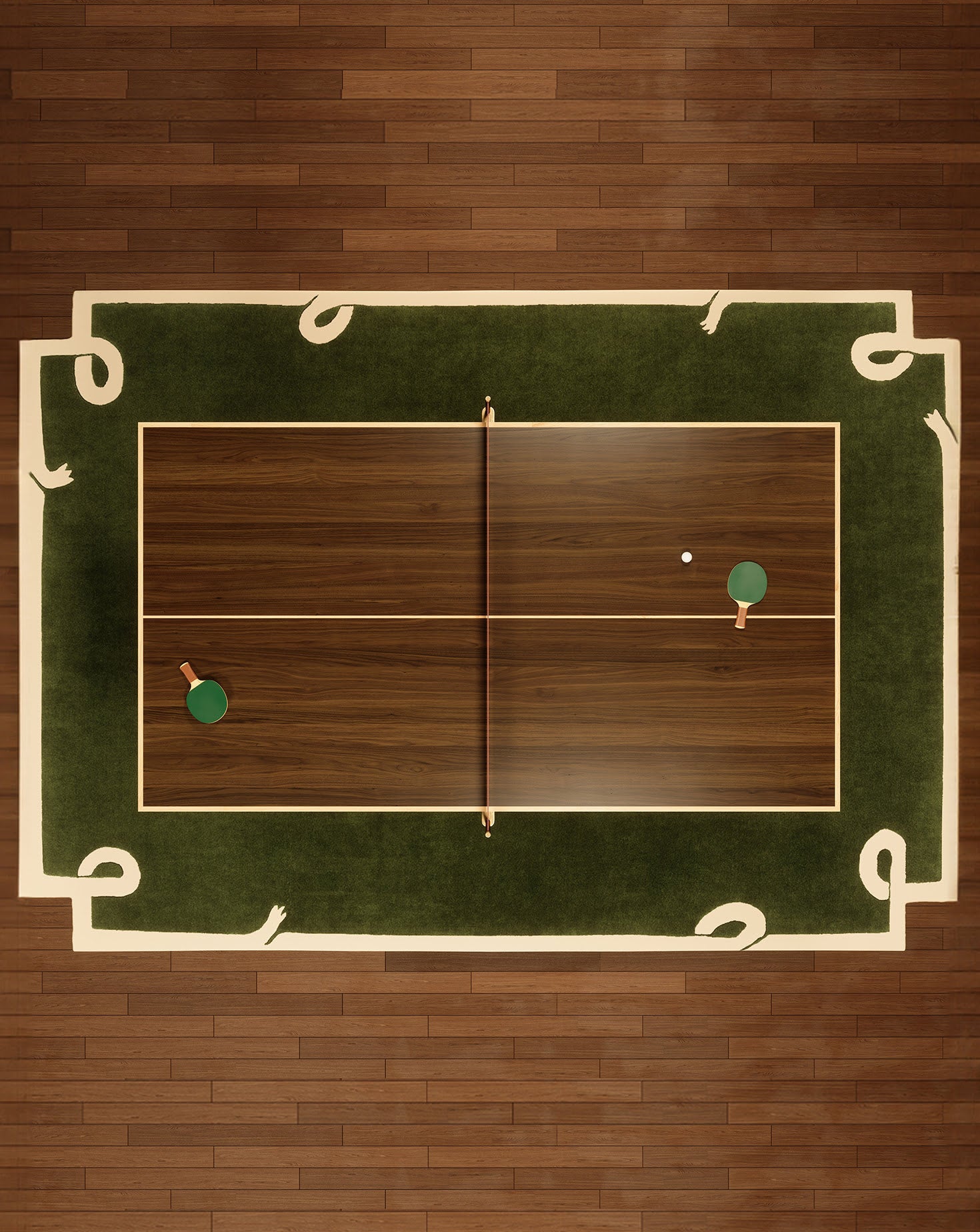 Keppel Ping Pong Walnut Table