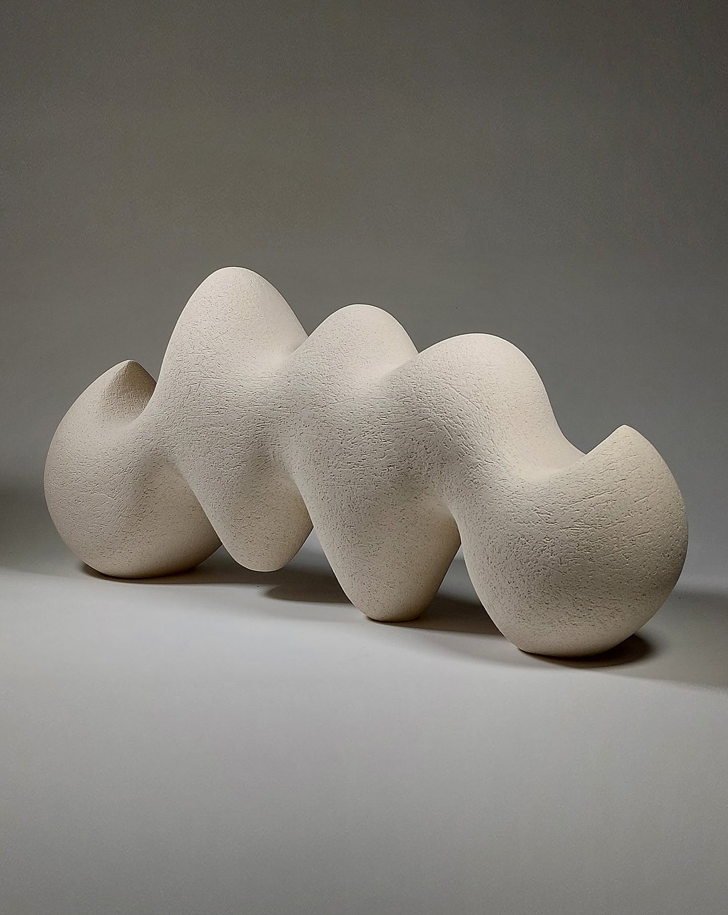 Pulse No 2 White Ceramic Sculpture