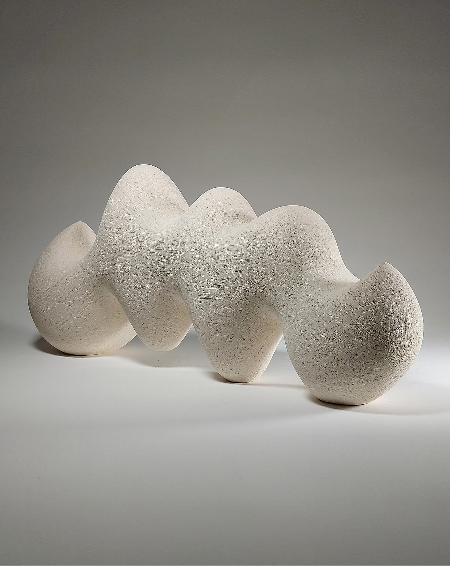 Pulse No 2 White Ceramic Sculpture