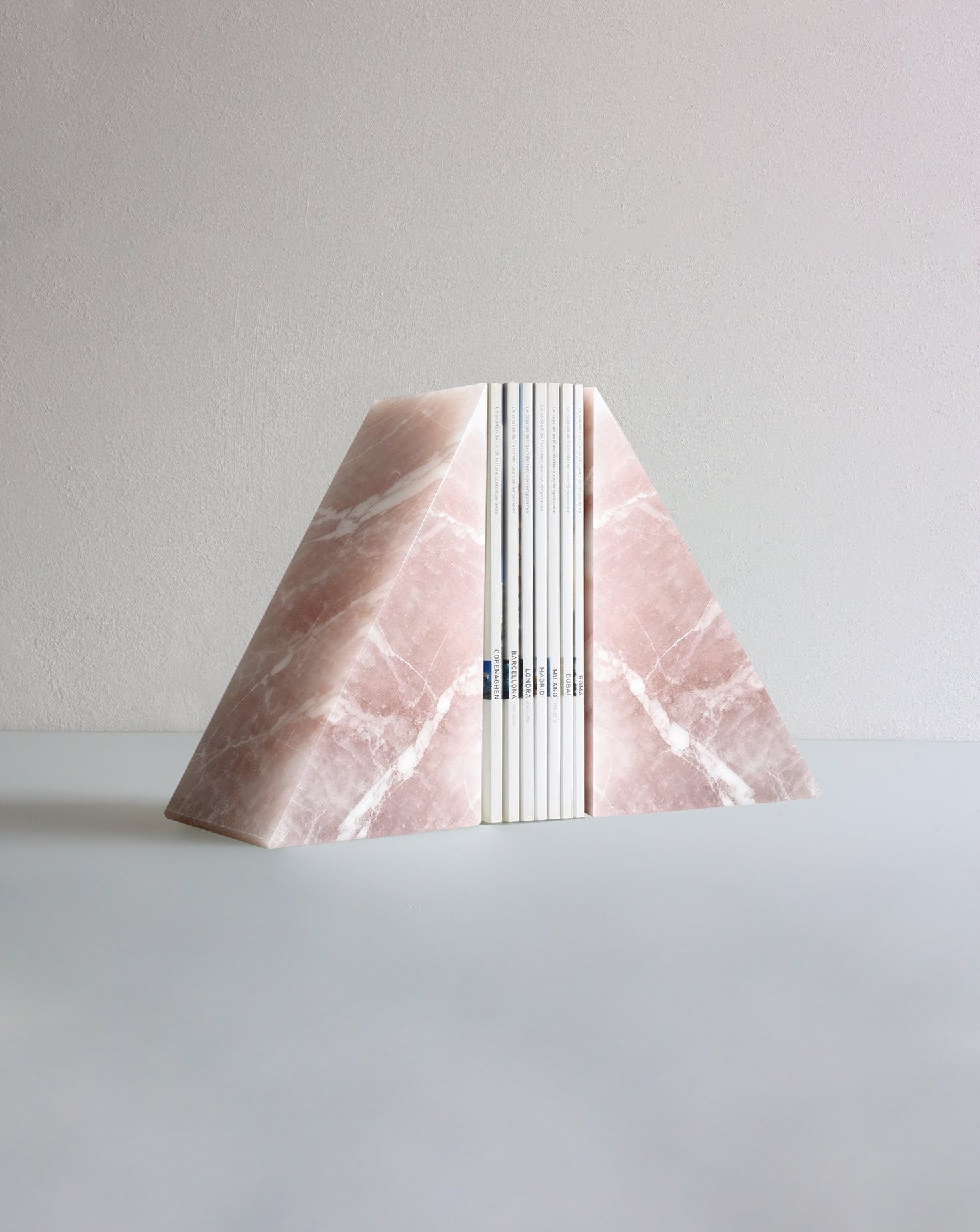 Set of 2 Pink Onyx Bookends