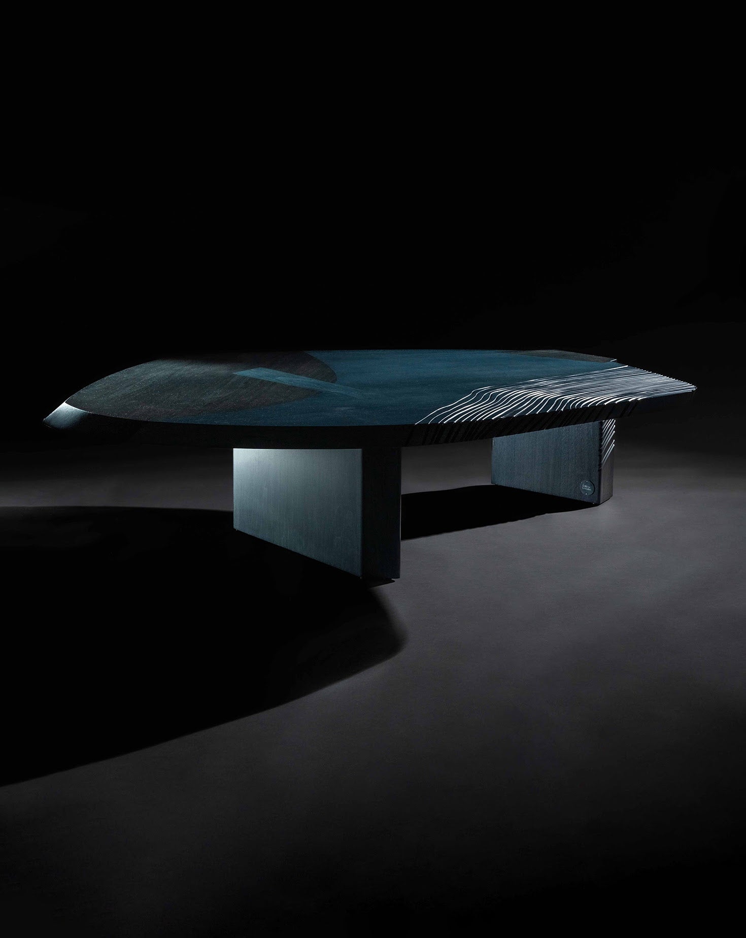 Walima Maple Wood Blue Low Coffee Table